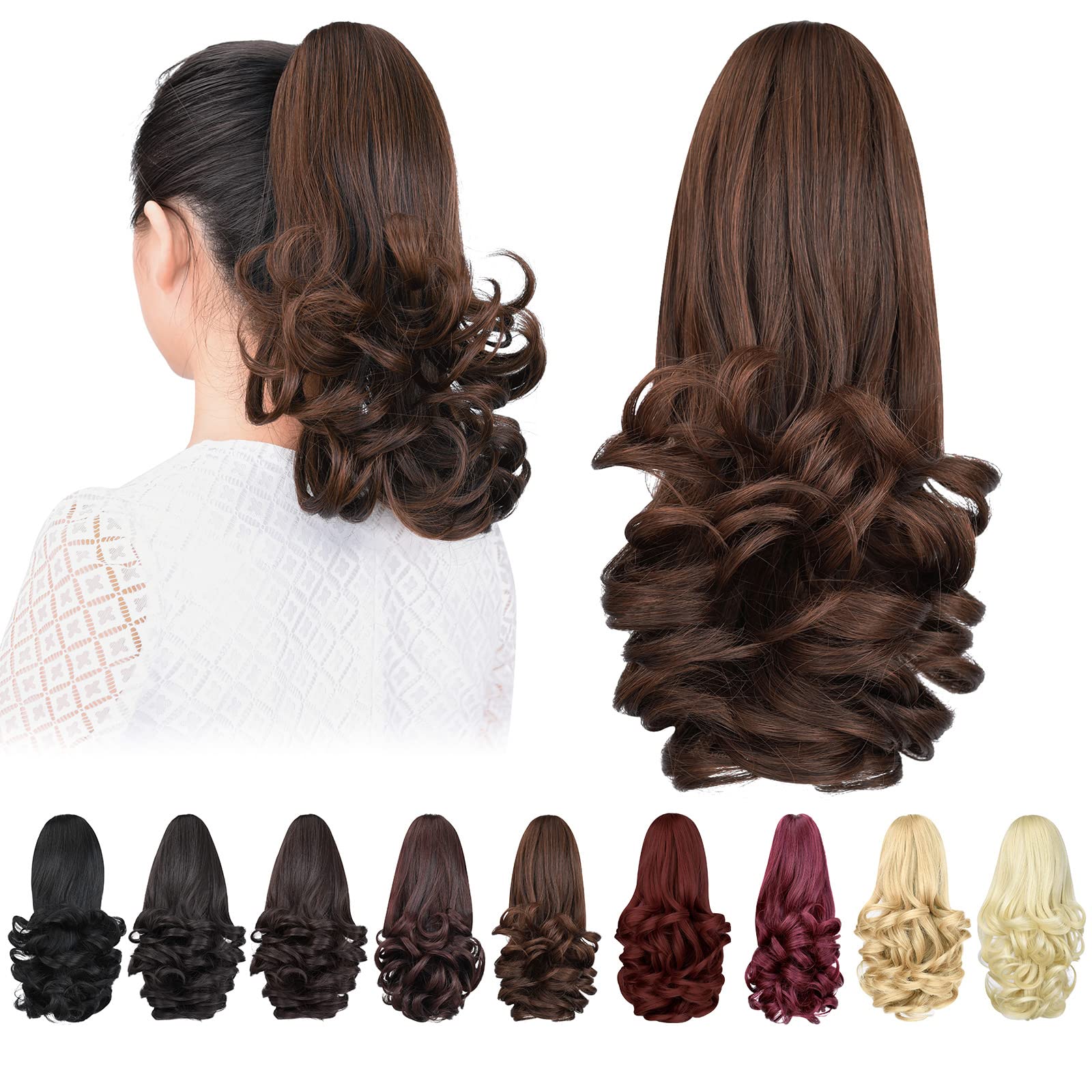 Natural Straight Ponytail Hair Extension with Claw Clip - Seamless Blonde Brown Black Hairpiece for Women - Perfect for Parties, Weddings & Everyday Styling