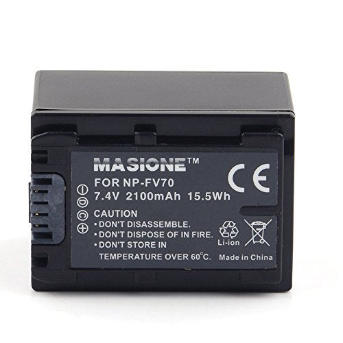 Masione NP-FV70 7.4V 2100mAh Replacement Battery for Sony DCR DVD/HC/SR/SX & HDR CX/HC/SR/UX/XR Series Camcorders - Perfect for Travel Vlogging, Home Videos, and Professional Filming