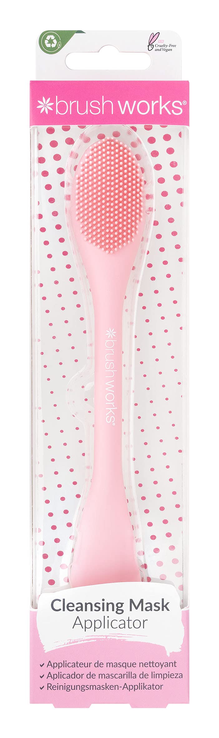 Brushworks Cleansing Mask Applicator - Soft Pink Facial Brush for Deep Pore Cleansing | Perfect for At-Home Spa Days & Skincare Routines