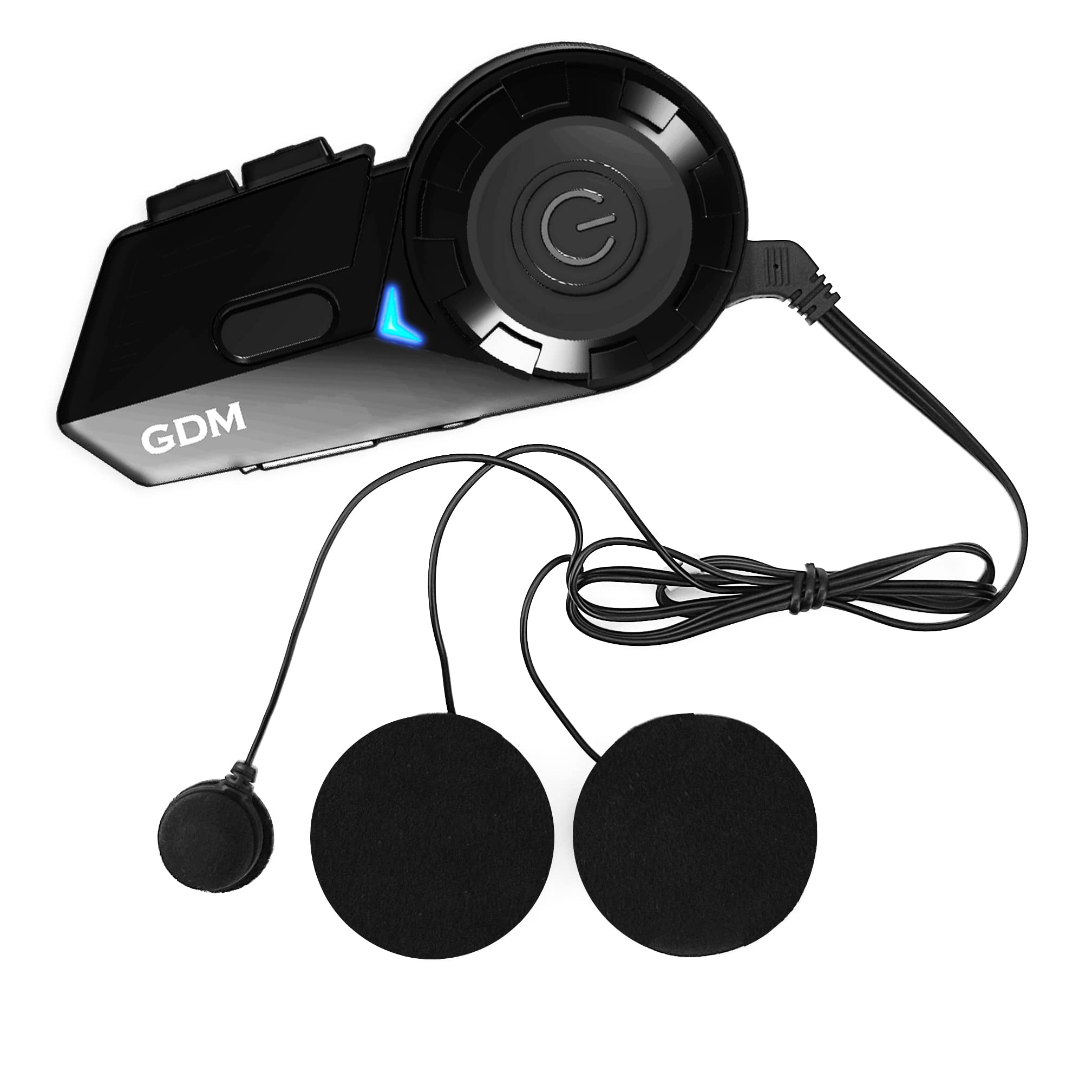 GDM Ghost Motorcycle Helmet Bluetooth Headset with Supersonic Audio - Wireless Intercom for Riders, Perfect for Group Riding & GPS Navigation