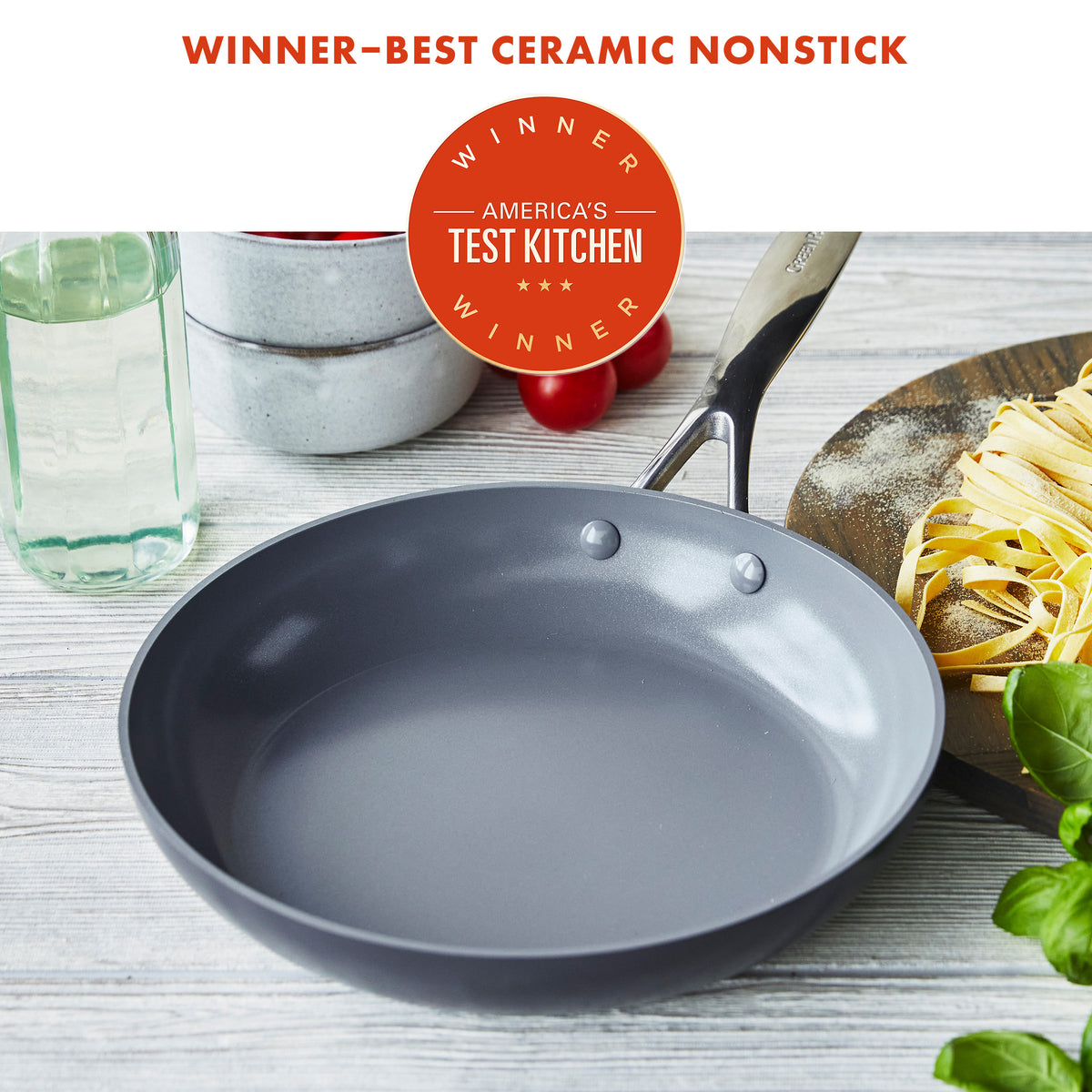 Valencia Pro Ceramic Nonstick 10-Inch Frying Pan - PFOA Free, Healthy Cooking for Eggs, Pancakes & Stir Fry - Perfect for Gas, Electric & Induction Stovetops