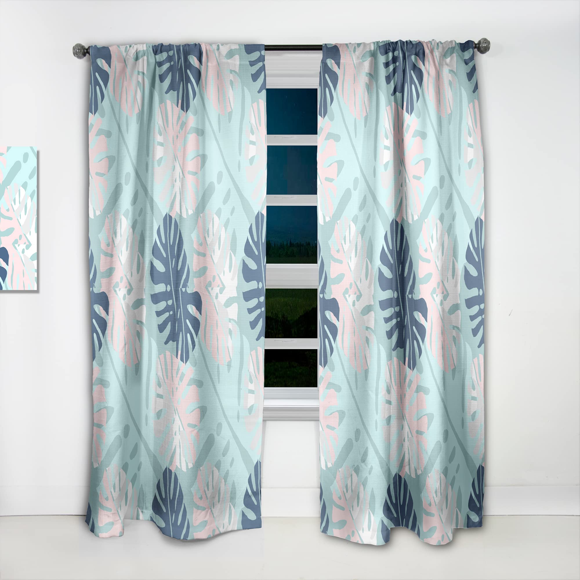 DesignQ Retro Floral Pattern II Thermal Insulated Curtains - 52x120 Inch Single Panel for Bedroom & Living Room - Perfect for Home Decor, Light Blocking & Energy Efficiency