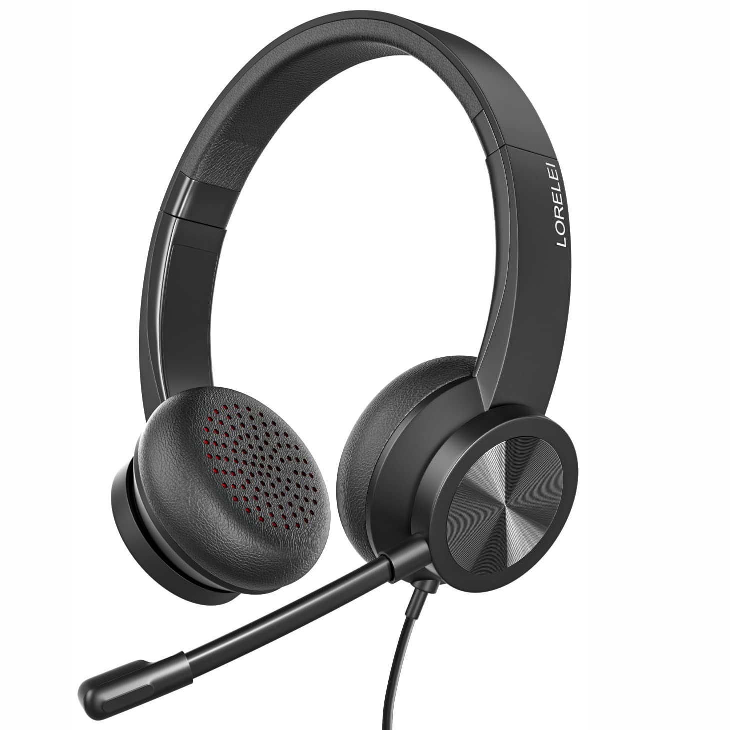 LORLEI O1 Wired Headphones with Noise Isolation - High Quality Stereo Sound for Music, Gaming & Office Use - Comfortable Over-Ear Headset with Mic for PC, Laptop, Smartphone