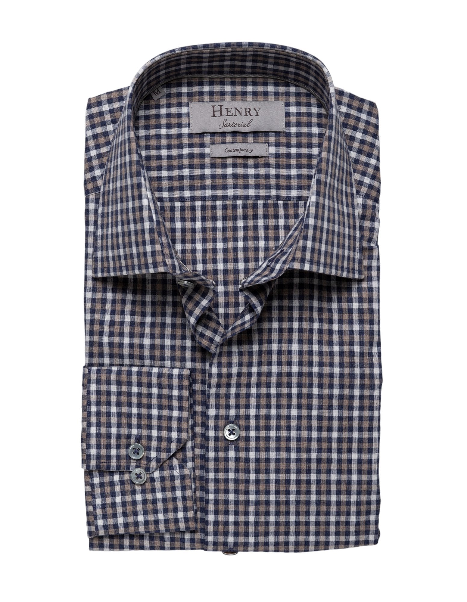 Henry Sartorial Casual Check Cotton Shirt for Men - Black Multi Color Plaid Button Down Shirt | Perfect for Office, Date Night & Weekend Outings
