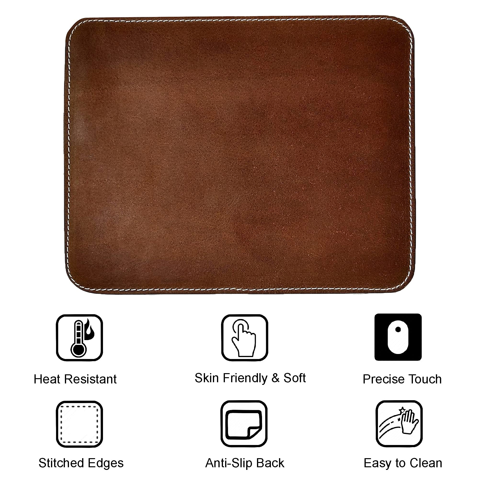 Premium Handmade Leather Mouse Pad for Laptop, PC & Gaming - Rustic Town Executive Desk Mat for Office & Home Workspace - Perfect for Apple Mac, Windows Computers & Gaming Setups