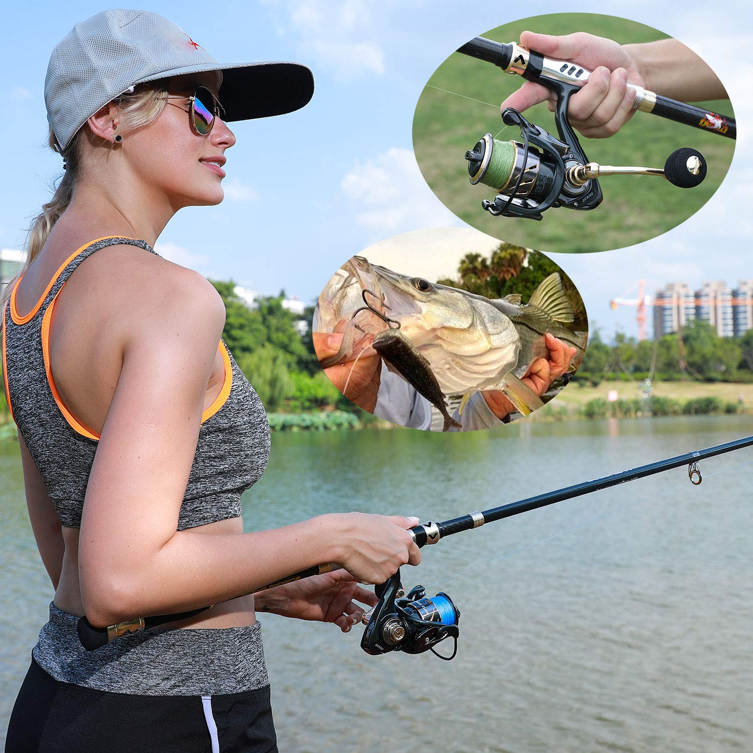 Sougayilang Carbon Fiber Telescopic Fishing Rod and Reel Combo Kit - 13+1 Shielded Bearings Stainless Steel Spinning Reel with Travel Case - Perfect for Freshwater, Saltwater, and Travel Fishing Adventures