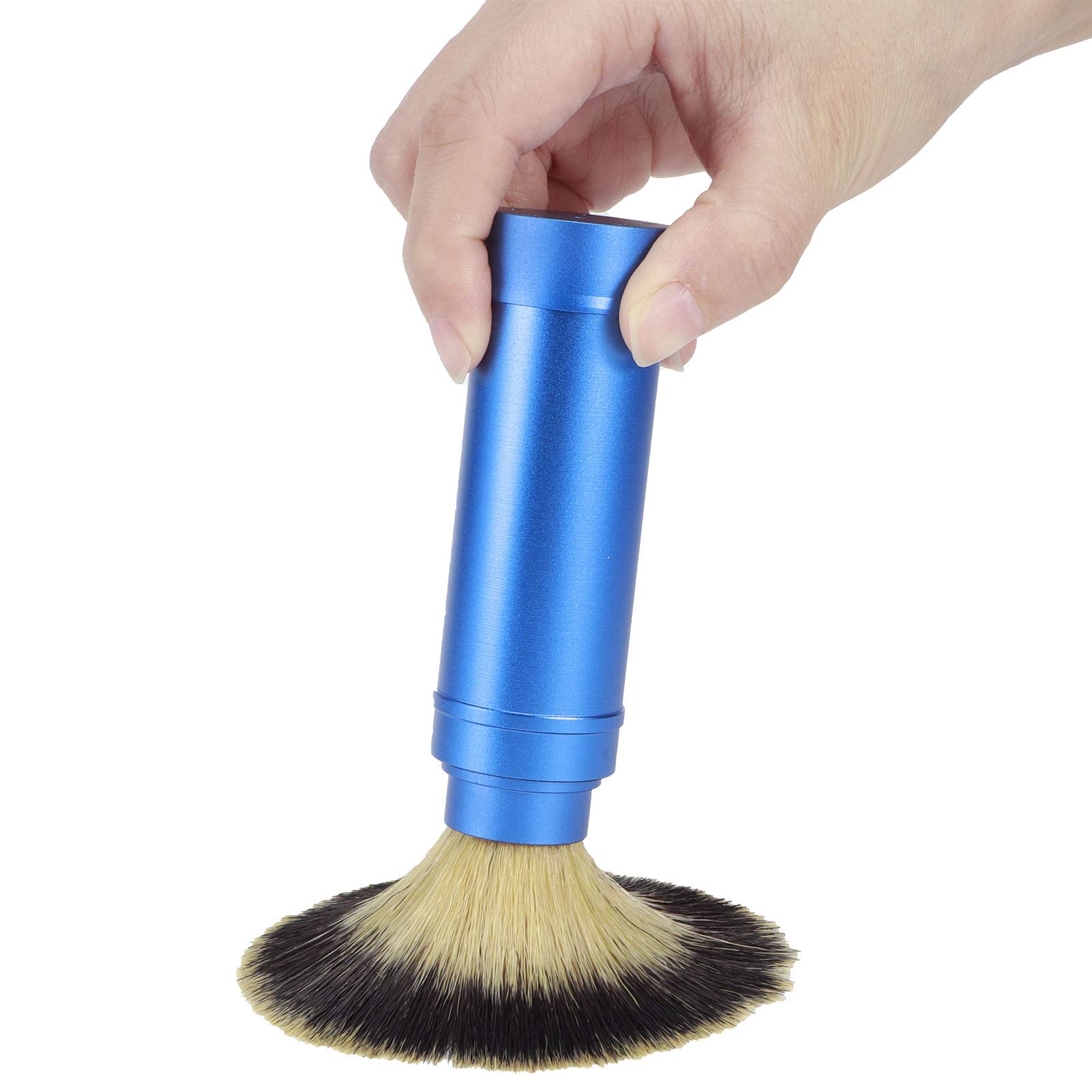 01 Premium Travel Shaving Brush for Men - Portable Beard & Facial Foaming Brush - Gentleman's Wet Shave Grooming Tool - Perfect for Business Trips, Camping & Daily Shaving Routine