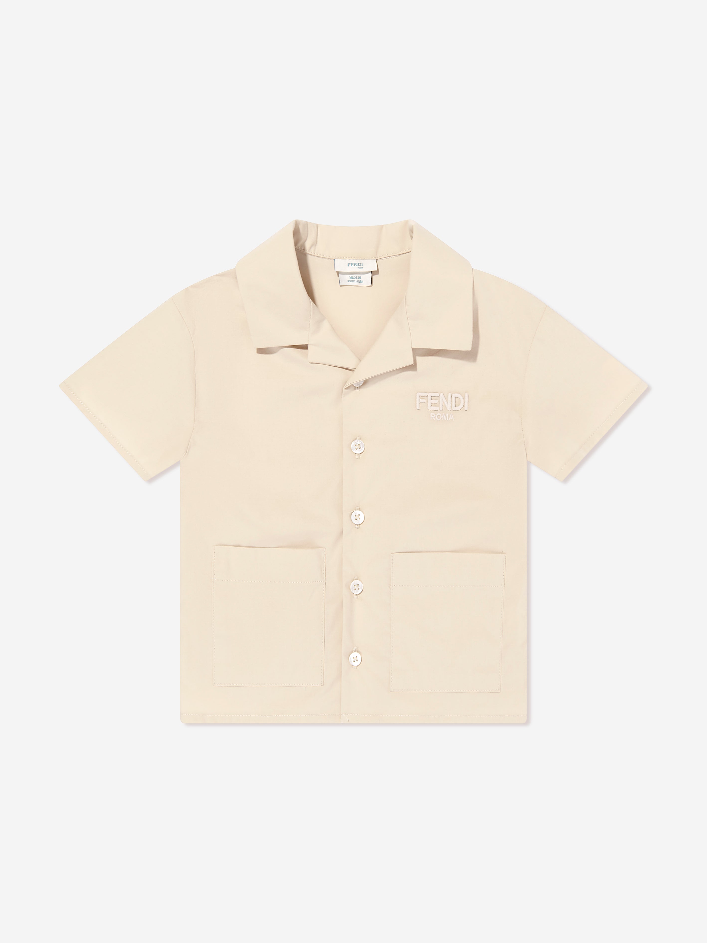 Stylish Beige Baby Boys Logo Shirt - Soft Cotton Comfort for Playdates & Family Outfits