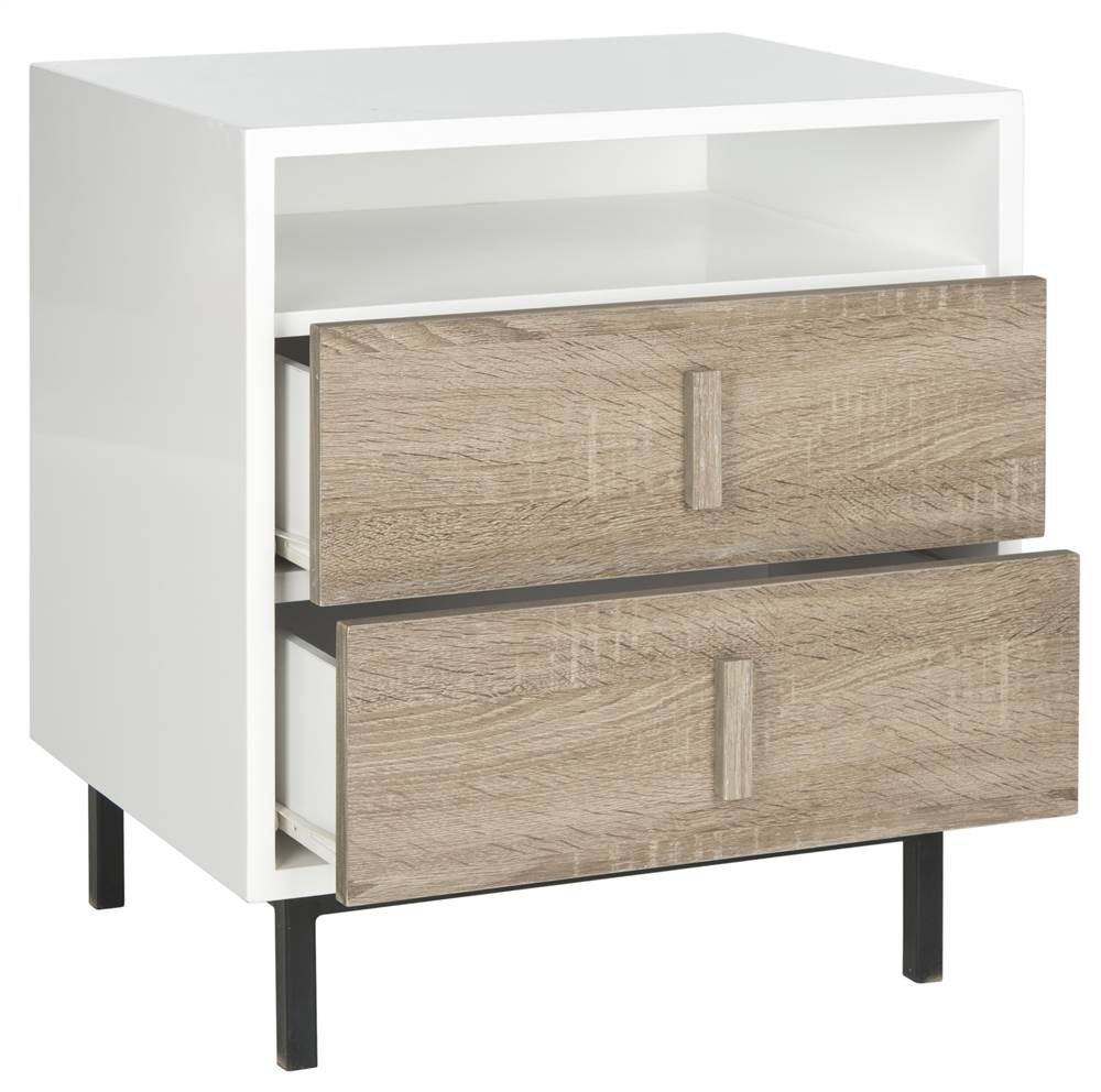 Safavieh Kefton Lacquer Cabinet - White Oak Finish Modern Storage Furniture for Living Room, Bedroom & Entryway Organization