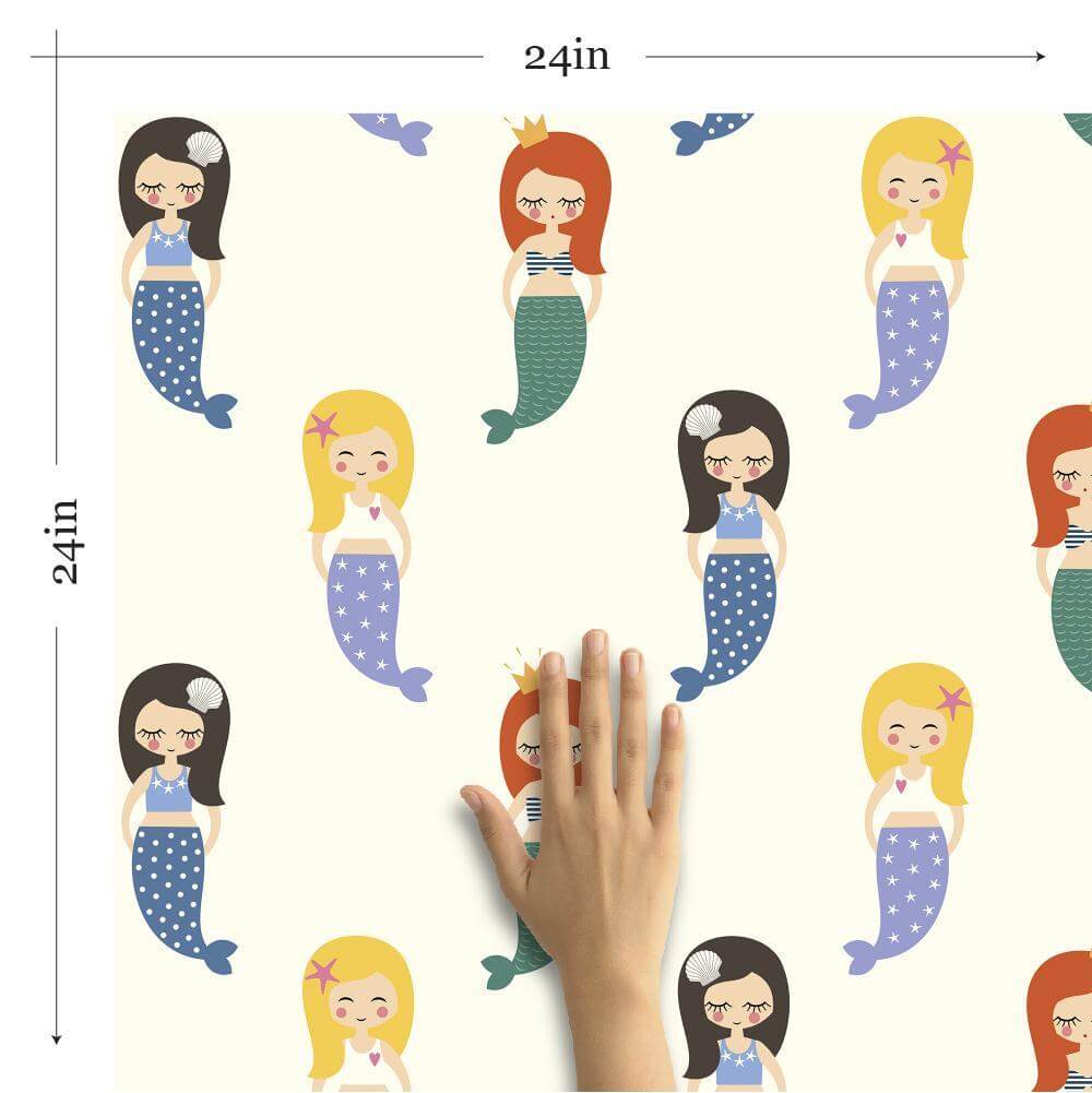 White Fantasy Children's Peel and Stick Removable Wallpaper - Self-Adhesive Nursery Decor for Kids Room, Bedroom, Playroom - Easy to Apply & Remove - 1420