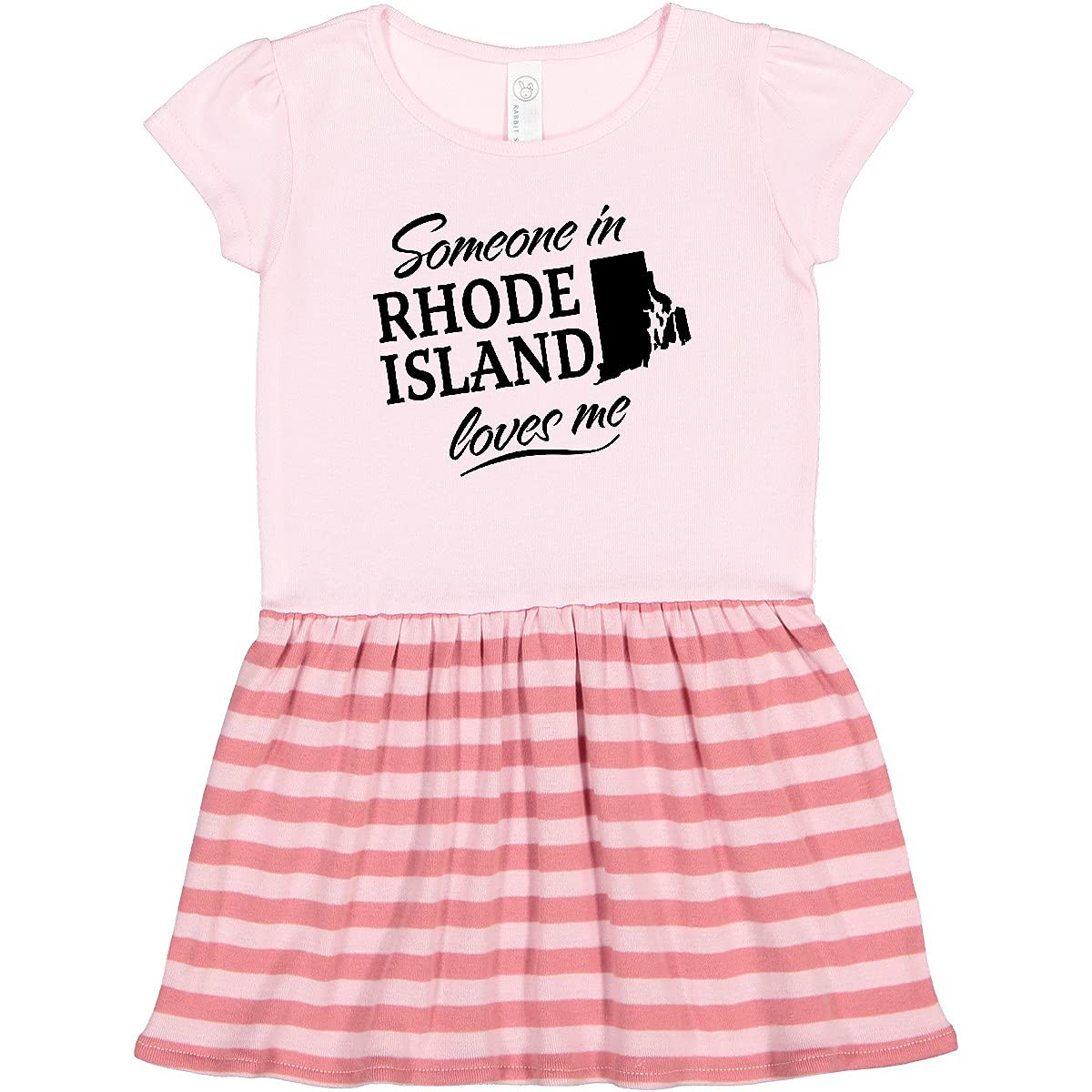 Inktastic Someone in Rhode Island Loves Me Toddler Dress - Cute Baby Girl Outfit for Holidays, Birthday & Family Photos