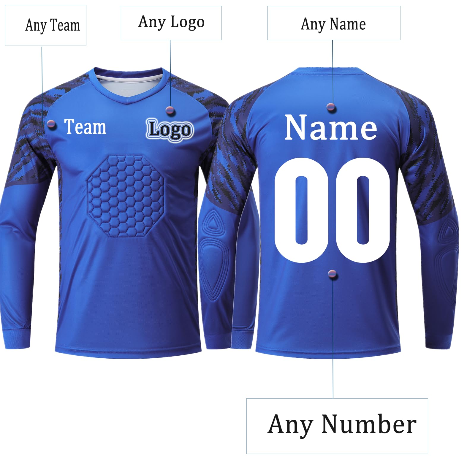 Custom Goalkeeper Jersey - Personalized Soccer Goalie Shirt with Name Printing for Home & Away Matches - Breathable Training Jersey for Football/Soccer Goalkeepers - Perfect for Practice, Games, and Tournaments