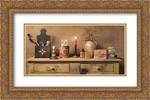 Gold Ornate Wood Frame with Double Matting
