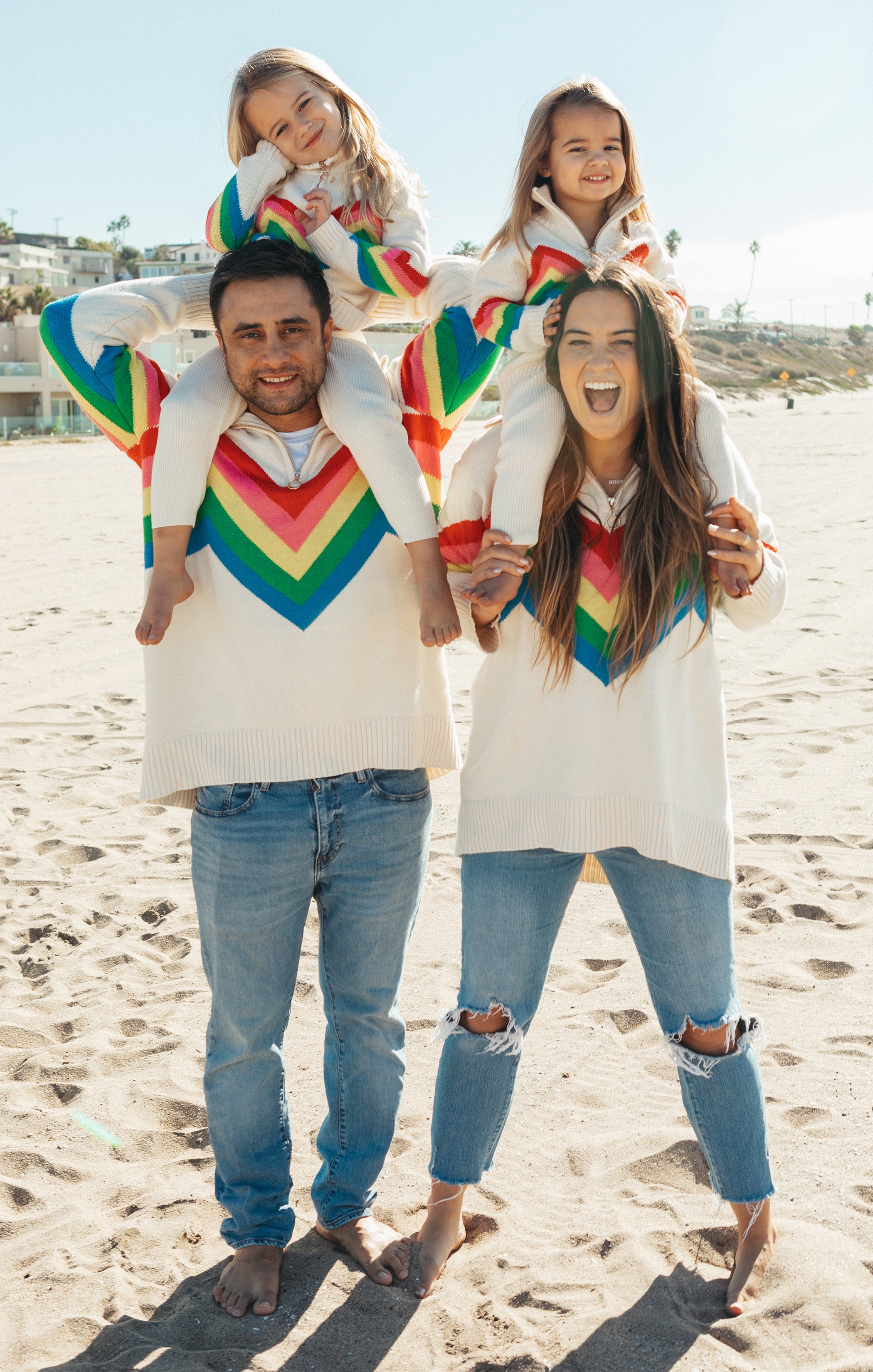 Mini Weston Pullover Sweater - Rainbow Slope Knit for Women | Cozy Winter Casual Wear & Outdoor Activities