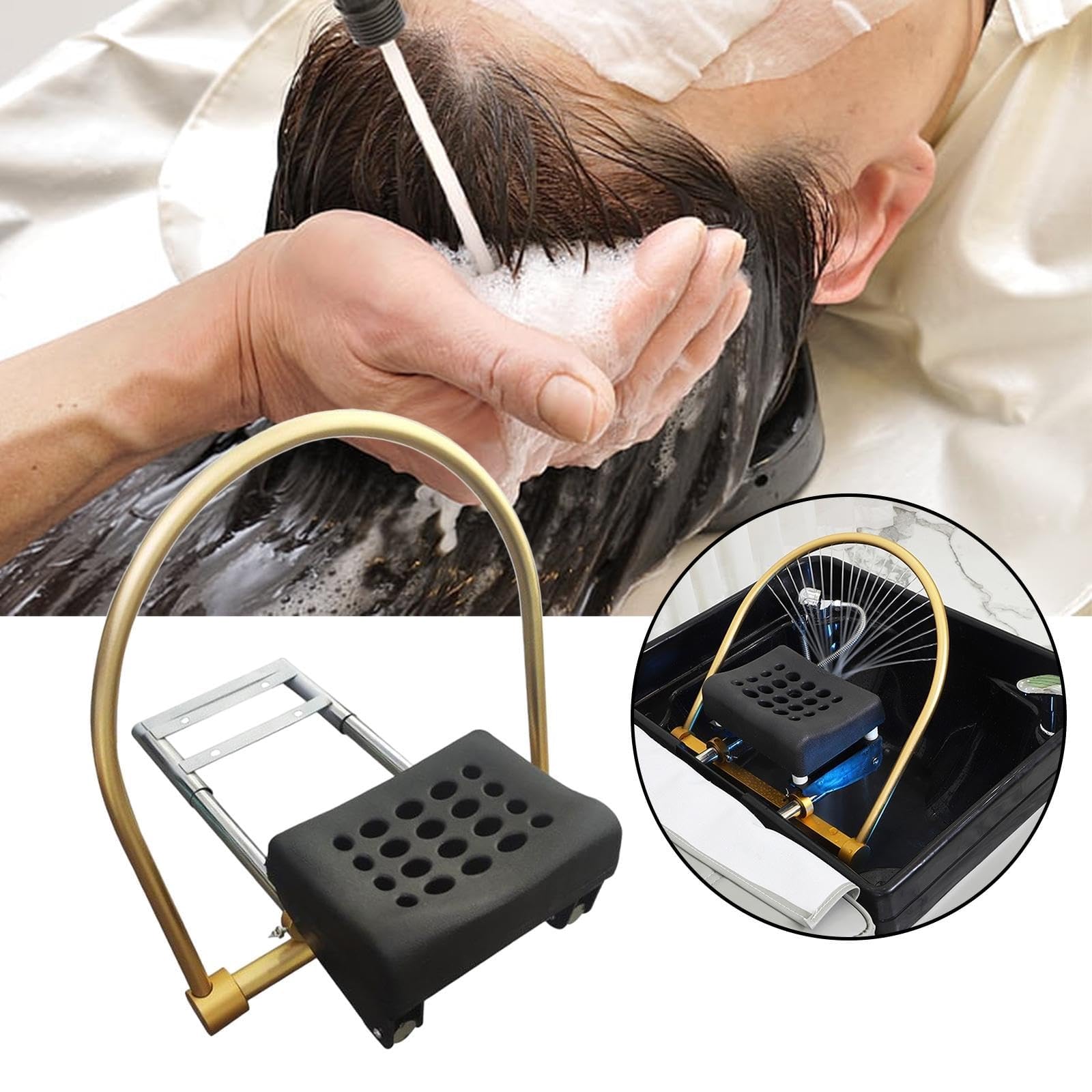 Professional Aluminum Alloy Head Shower Equipment with Water Circulation Rack & Pump - Hair Salon Shampoo Bed Accessories for Head Therapy & Hair Treatment | Perfect for Spa, Salon & At-Home Hair Care