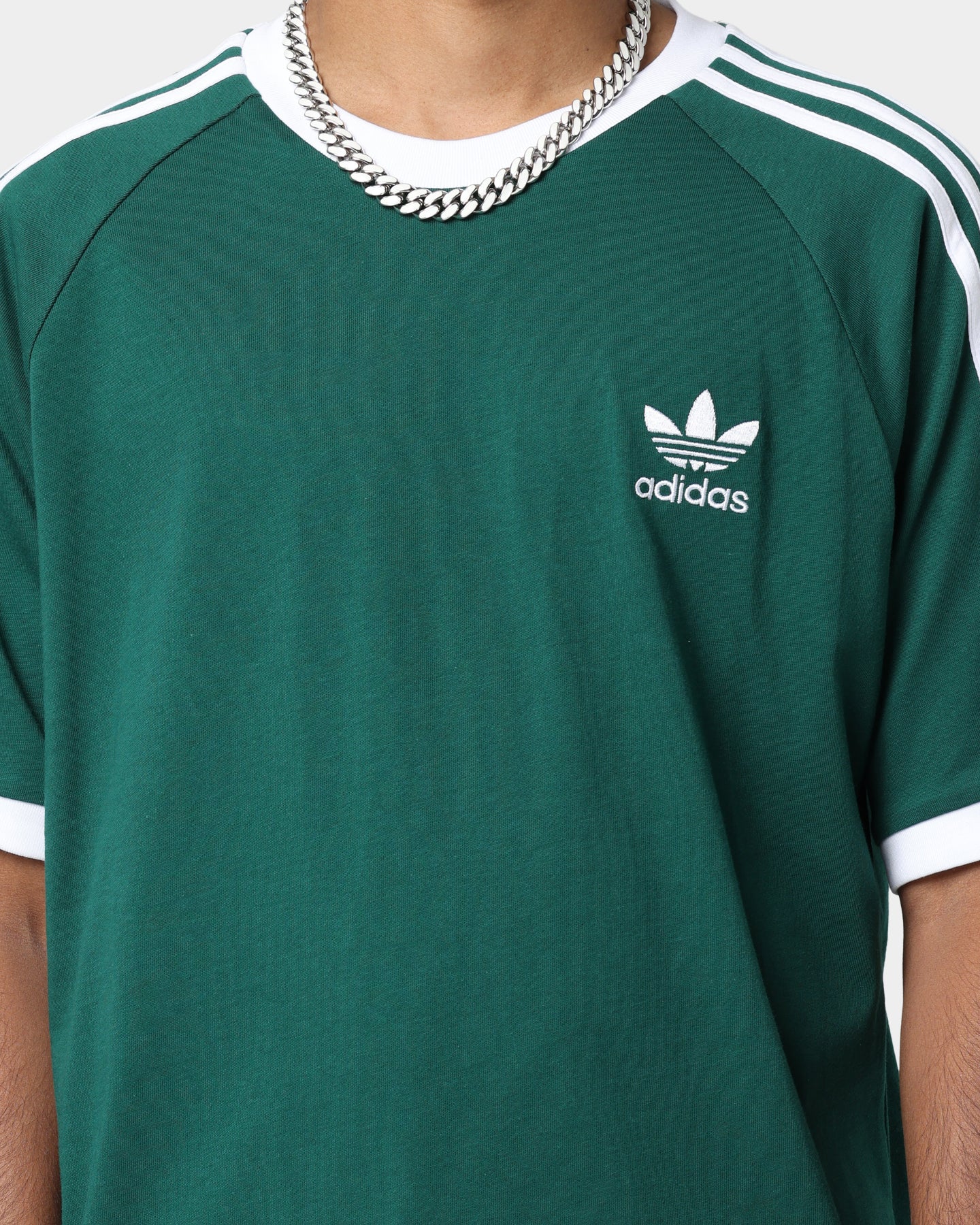 Adidas Adicolor Classic 3 Stripes T-Shirt for Men - Collegiate Green Cotton Casual Tee - Perfect for Gym, Streetwear & Everyday Outfits