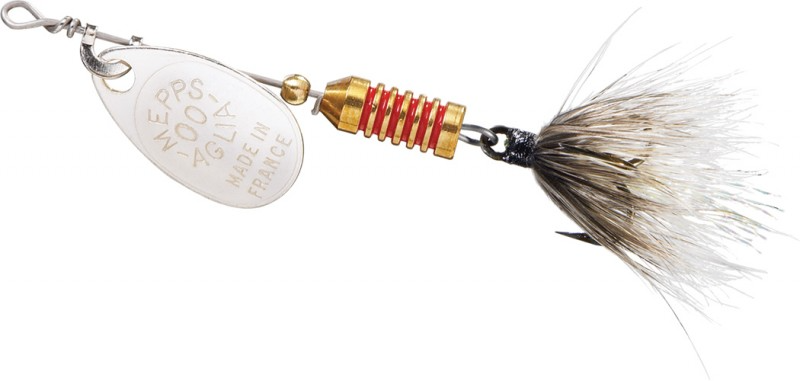 Aglia Ultra Lite Spinner Fishing Lure #00 with Dressed Treble Hook - Perfect for Trout, Bass, and Panfish in Freshwater Streams and Lakes