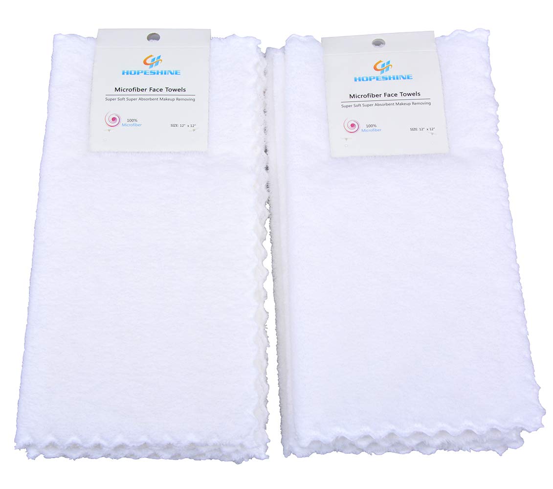 **Reusable Face Makeup Remover Cloths - Soft & Gentle for Sensitive Skin, Erases Mascara, Eyeliner, Foundation & Lipstick with Just Water (12