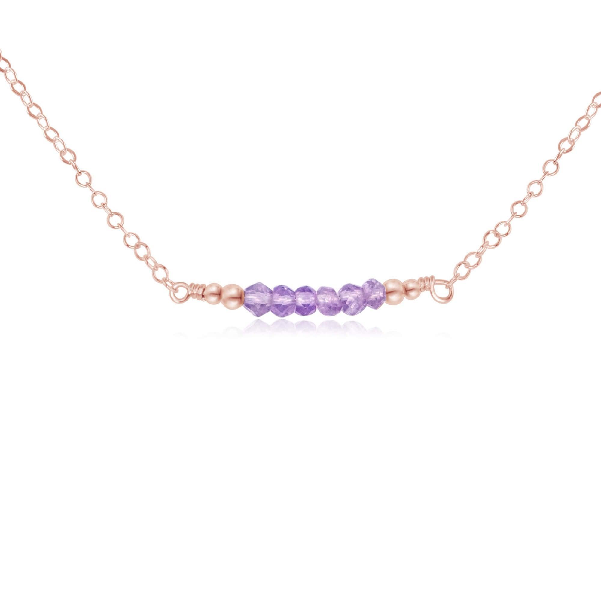 Sparkling Lavender Amethyst Faceted Bead Bar Necklace for Women - Elegant Healing Crystal Jewelry Gift for Birthday, Anniversary & Special Occasions - Perfect for Meditation, Yoga & Spiritual Healing