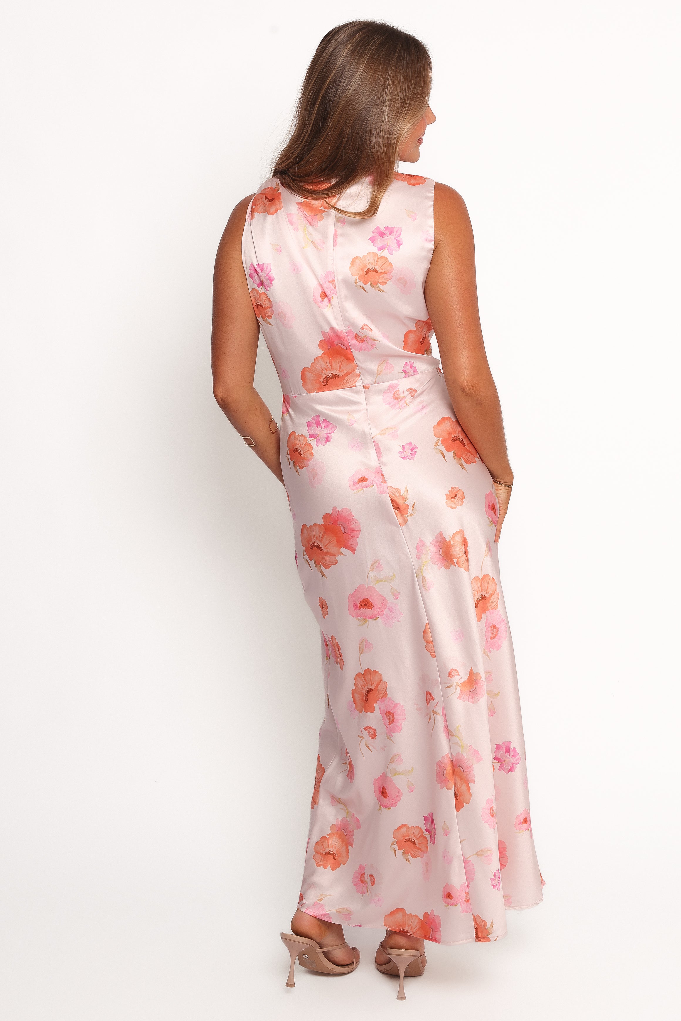 Frayla Halter Midi Dress - Floral Print Summer Dress for Women, Pink Floral Sundress for Beach Vacation, Party & Date Night Outfits