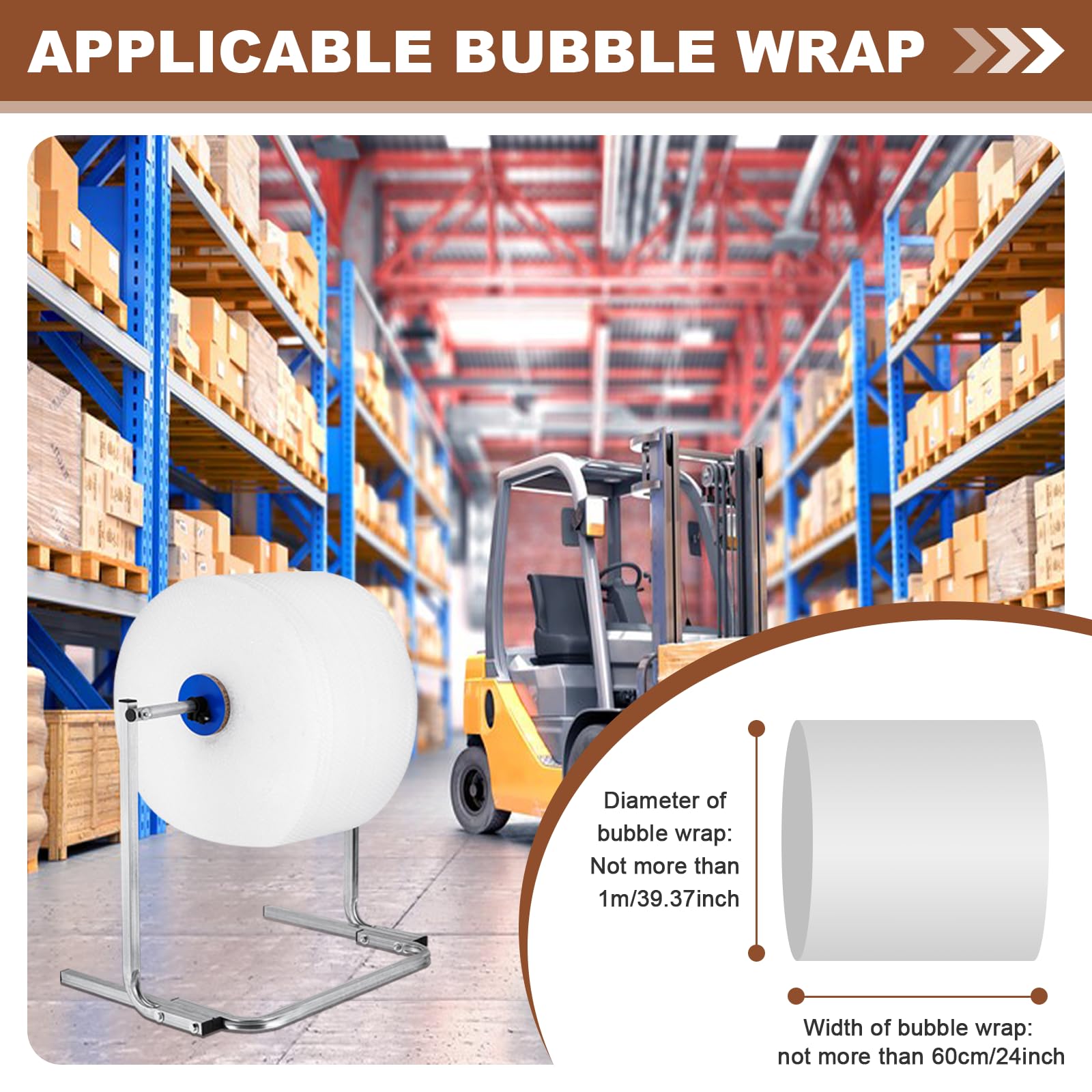 23.62 Inch Bubble Wrap Roll Dispenser - Tabletop Manual Bubble Cushion Foam Wrap Holder for Packing, Moving, Shipping | Perfect for Home, Office & Warehouse Packaging Needs