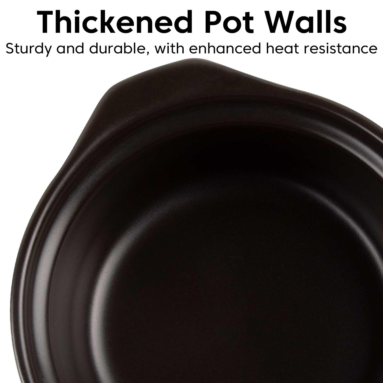 3.4 Quart Ceramic Cooking Pot - Heat-Resistant Clay Casserole with Lid for Stovetop, Rice, Meat & Soup - Traditional Chinese Cookware Stone Pot for Home Kitchen & Asian Cuisine