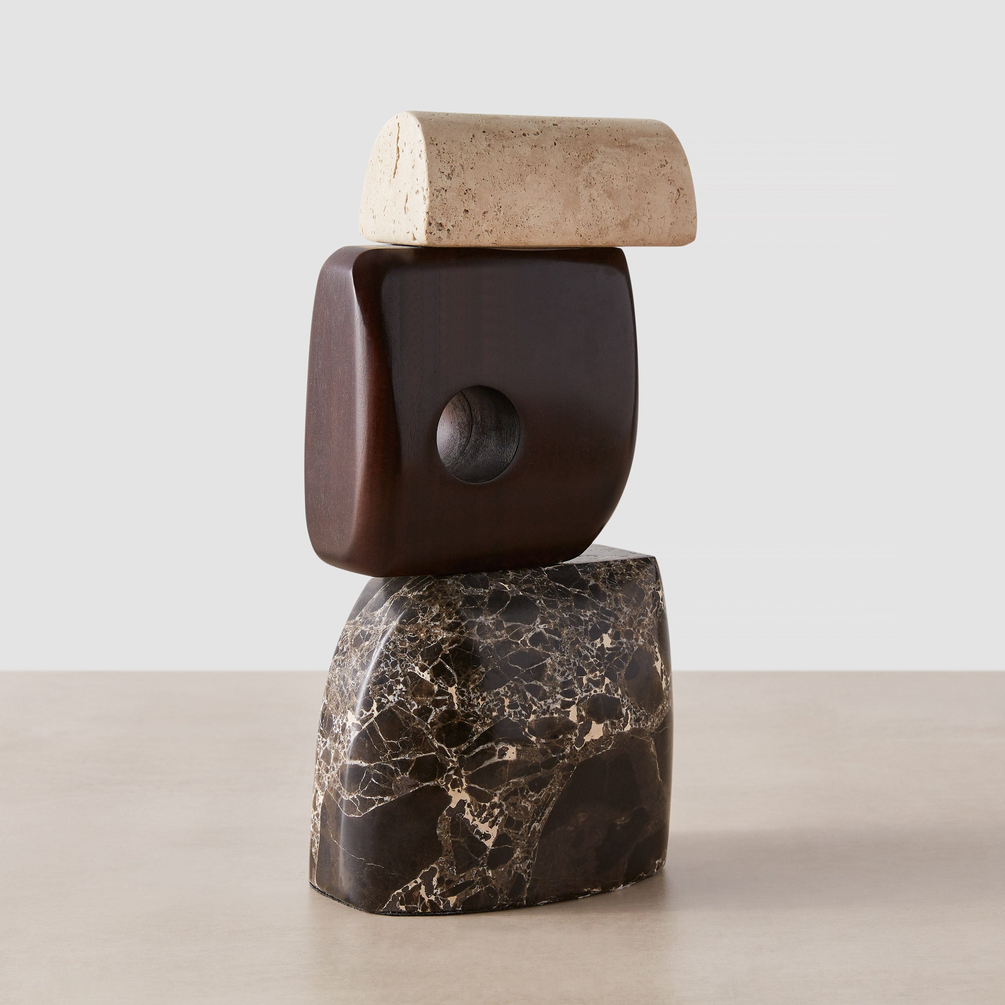Handcrafted Hari Stone and Wood Sculpture - Unique Home Decor for Living Room, Office & Garden - Perfect Gift for Art Lovers