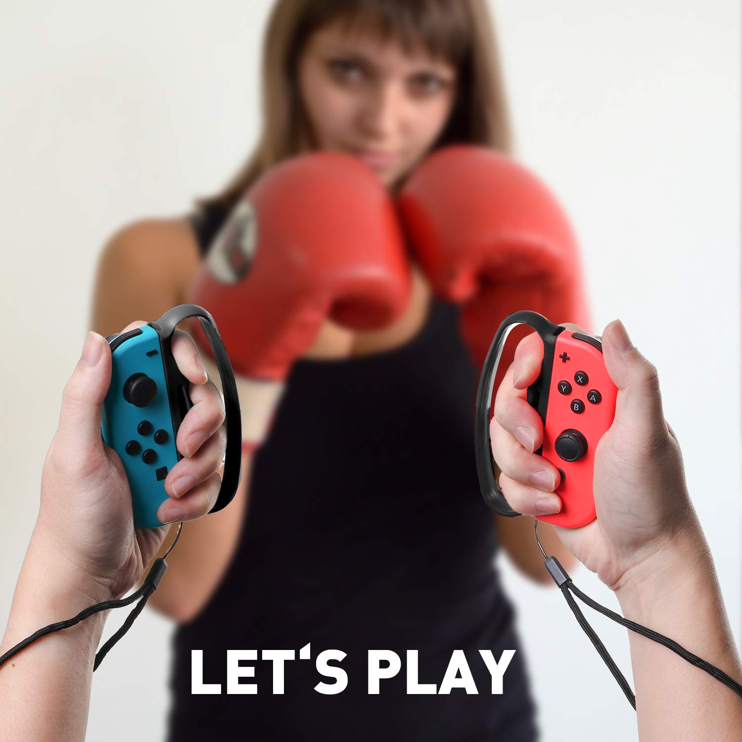 Nintendo Switch Boxing Grips - 2 Pack Black Game Controller Accessories for Switch Sports & Boxing Games - Perfect for Fitness Training & Family Game Night