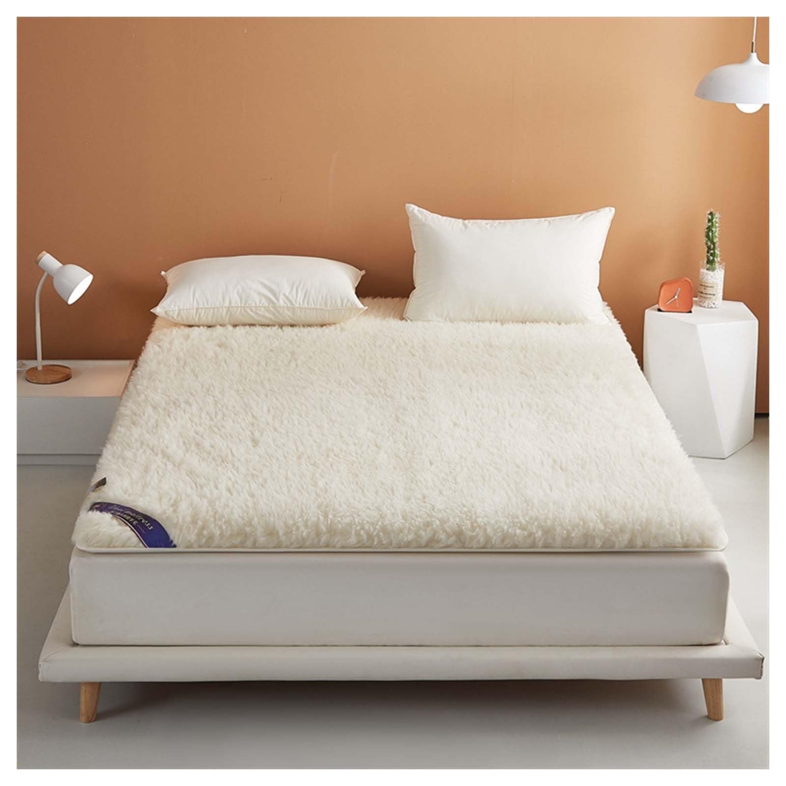 Premium Twin Size Australian Pure Sheep Wool Fleece Mattress Cover - Breathable All-Season Wool Mattress Protector & Bed Topper (71