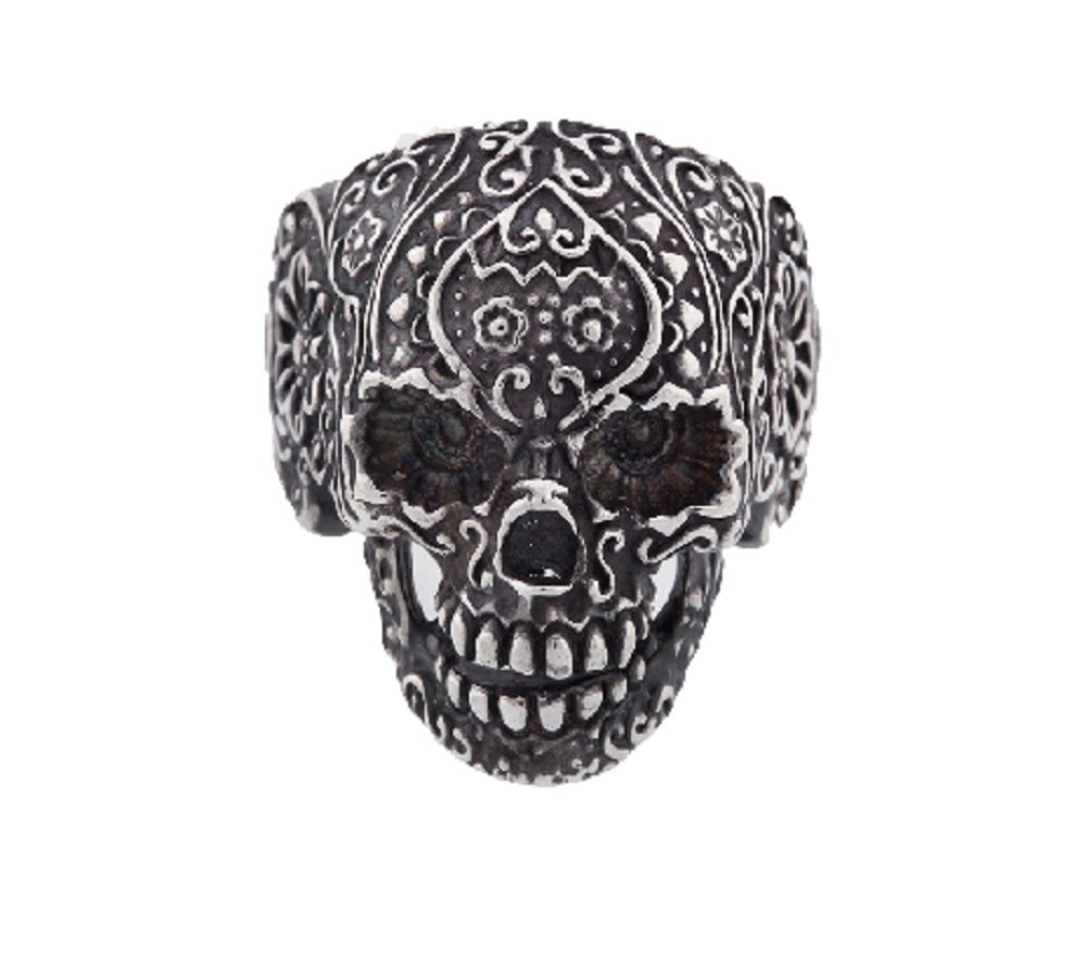 Gothic Skull Flower Finger Ring for Women - Punk Outlaw Jewelry for Halloween, Cosplay, and Gothic Fashion Accessories