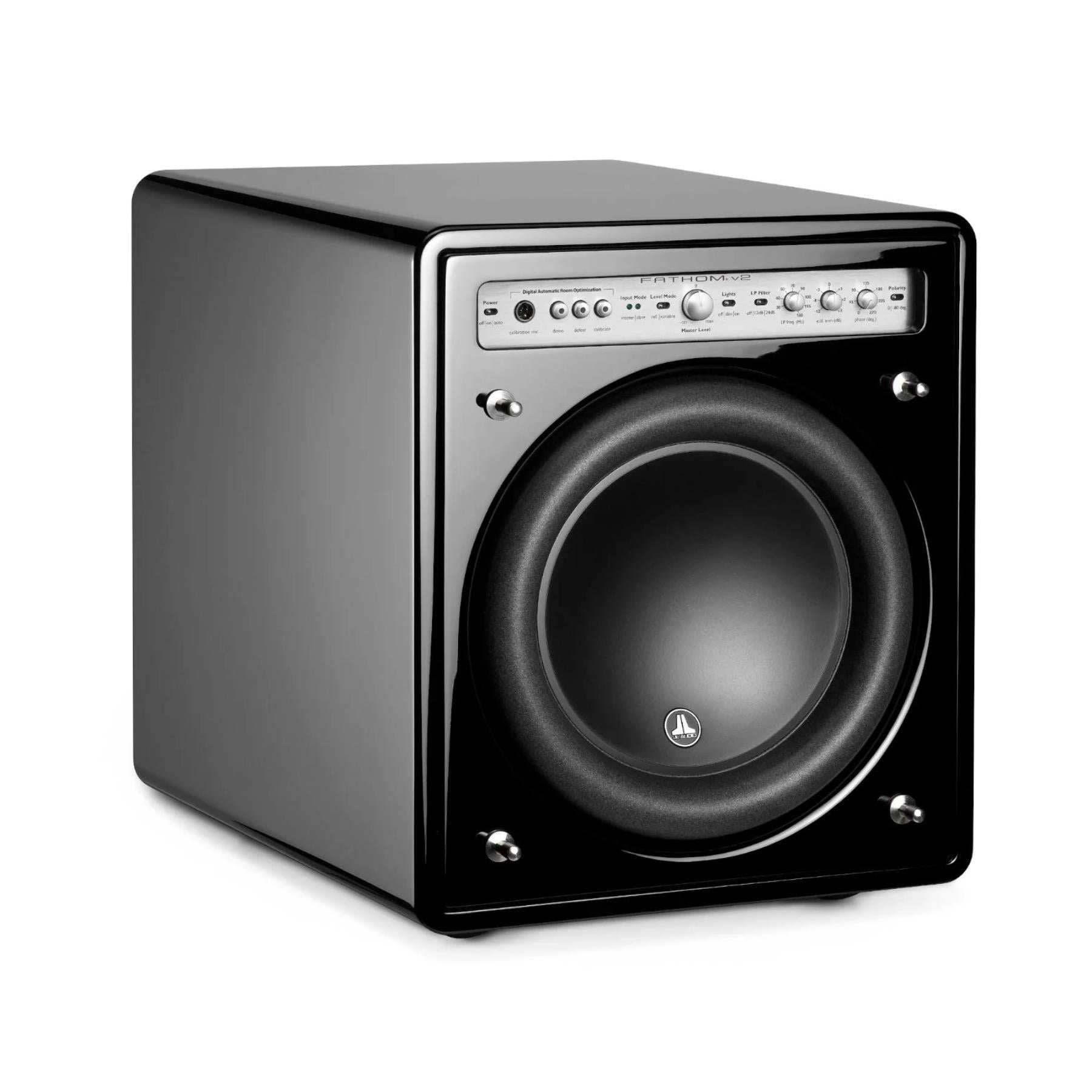 JL Audio Fathom f110v2 GLOSS 10-Inch Powered Subwoofer - High-Performance Home Theater & Car Audio Bass System for Movies, Music & Gaming