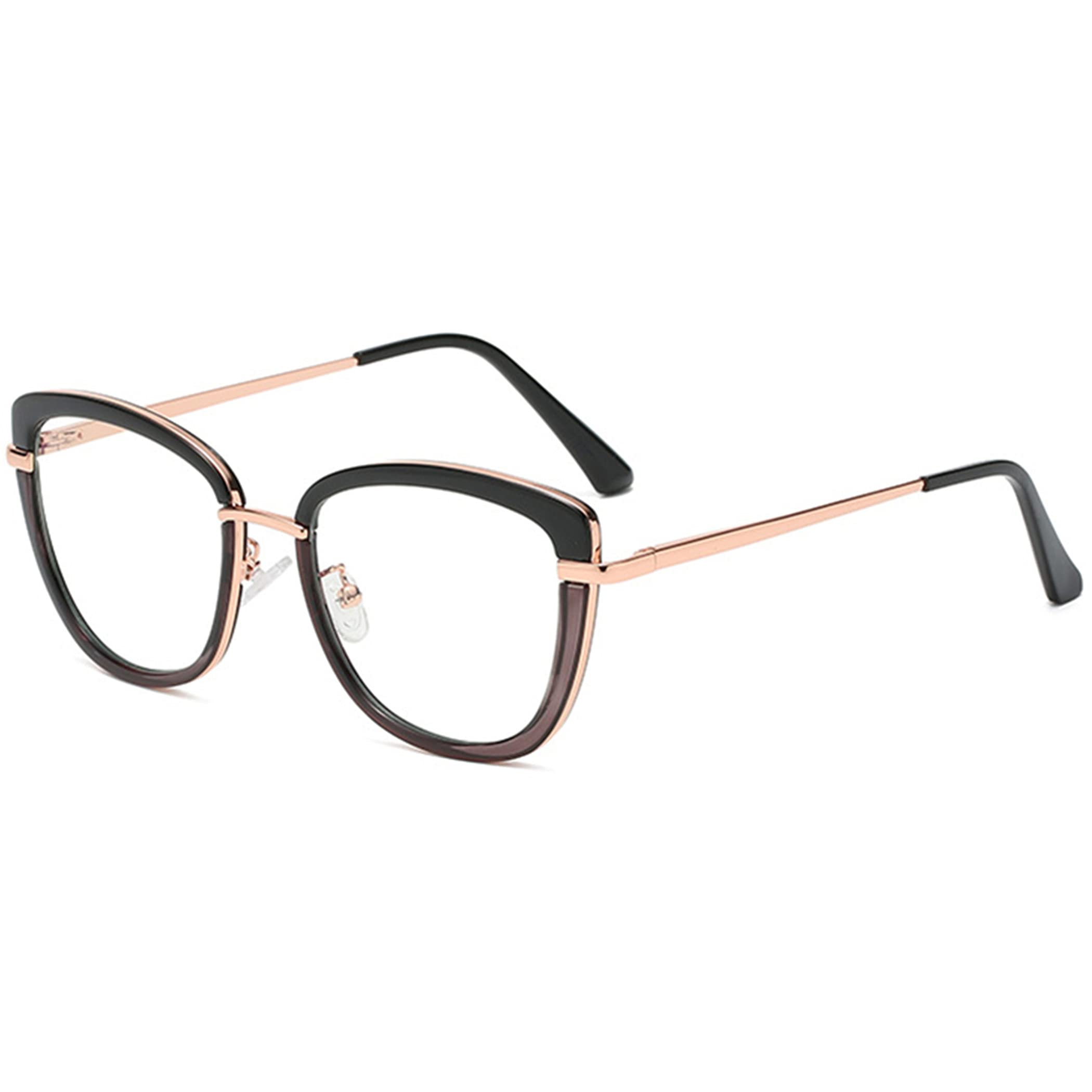 Bullabulling Stylish Cat Eye Computer Reading Glasses - Blue Light Blocking Anti UV400 Eyewear for Women | Perfect for Office Work, Gaming & Screen Time