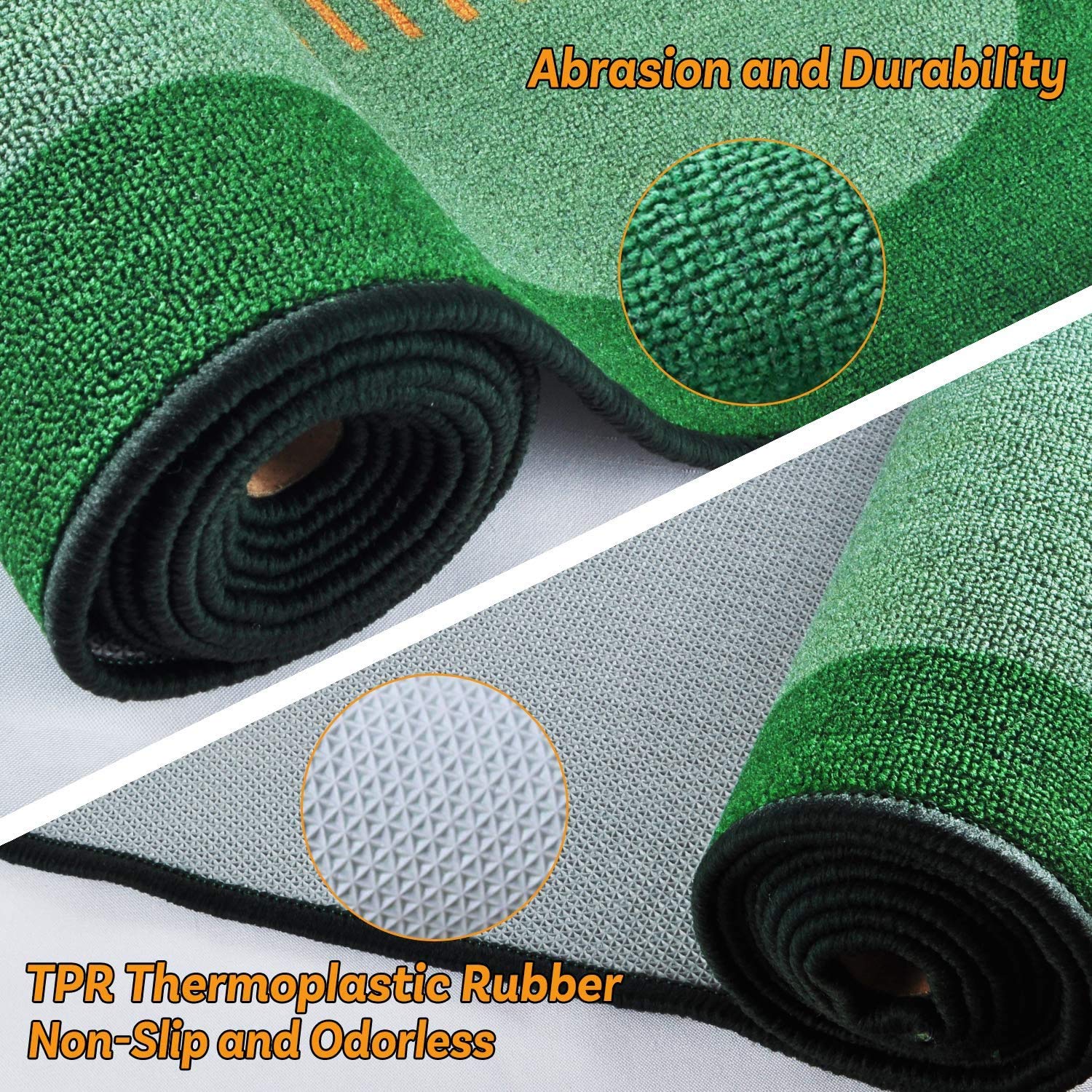 Premium Golf Putting Mat for Indoor & Outdoor Use - Anti-Slip, Odorless Training Green with Challenging Putter - Perfect for Home Office, Man Cave or Backyard Practice