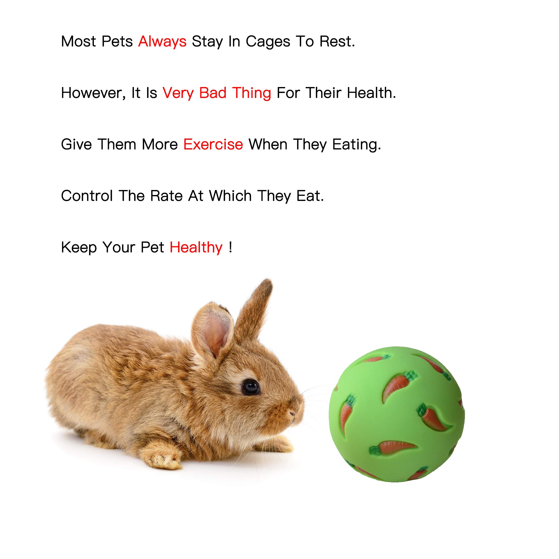 2-in-1 Treat Ball with Brush - Interactive Snack Dispenser Toy for Rabbits, Small Pets & Rats - Promotes Dental Health & Foraging Fun - Perfect for Boredom Relief & Mental Stimulation (Great for Cages, Playtime & Training)