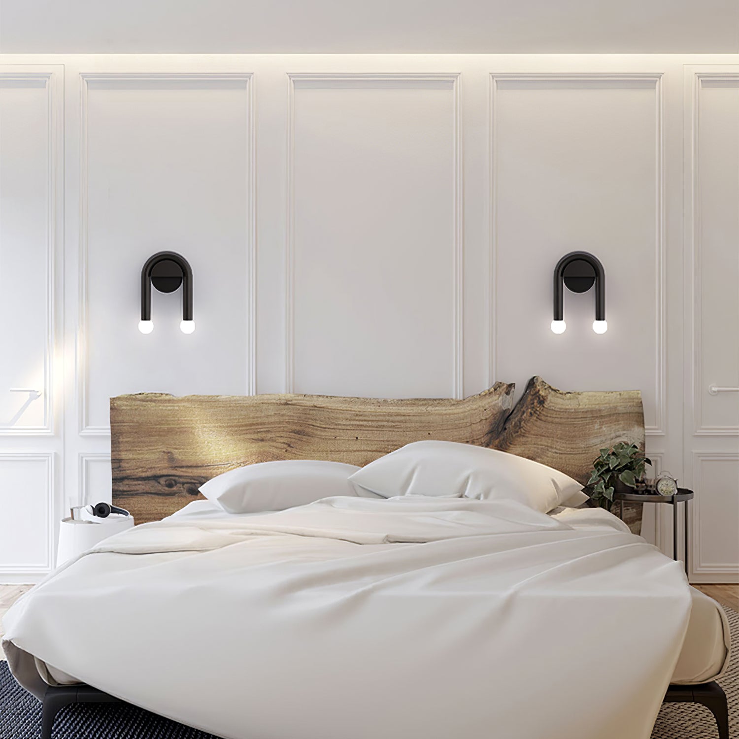Modern C-Shaped Wall Lamp - Sleek LED Sconce Light for Bedroom, Living Room & Hallway - Dimmable Ambient Lighting for Home Decor & Cozy Atmosphere