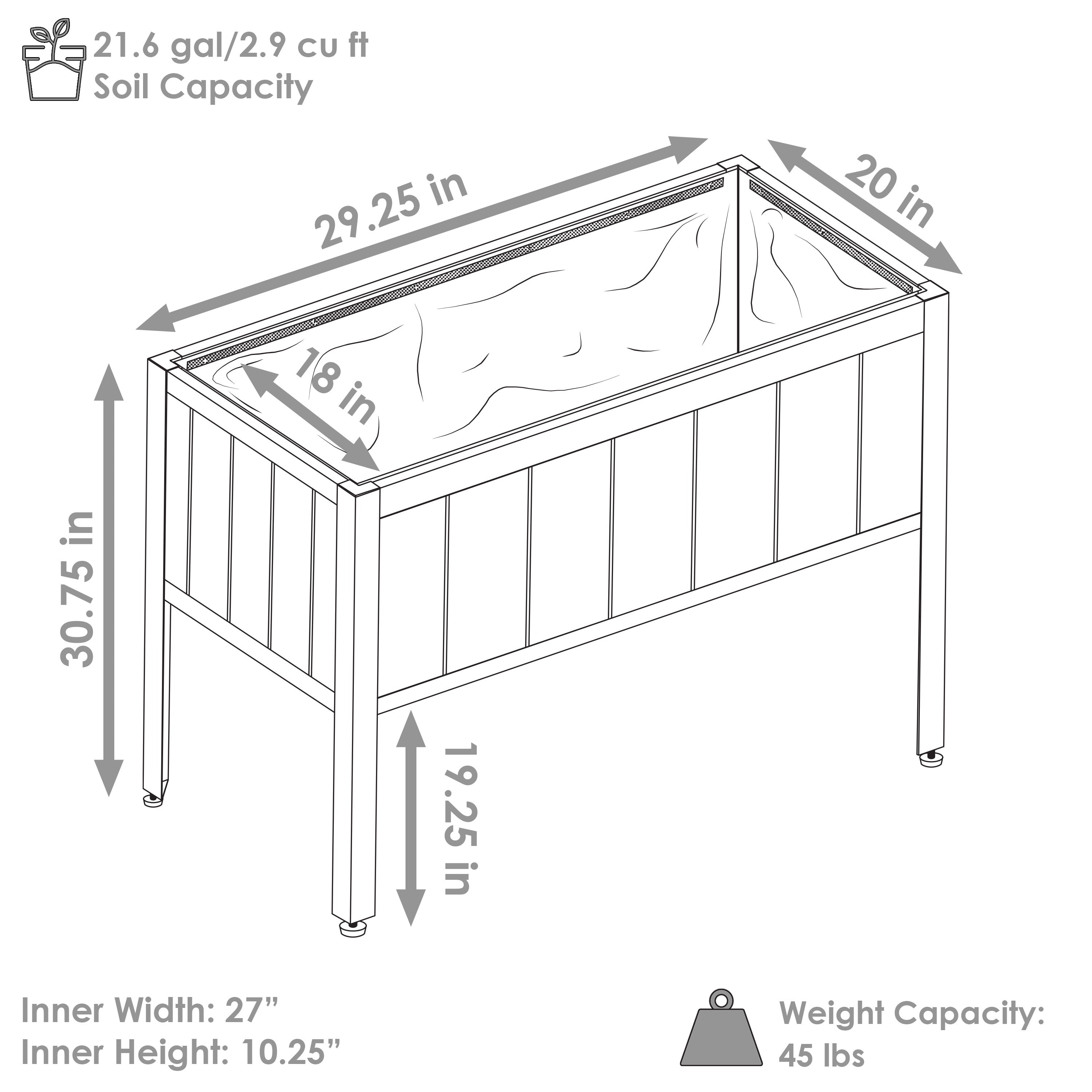 Premium Sunnydaze Steel Framed Acacia Wood Raised Garden Bed with Legs - 30.75 Inch Height for Outdoor Gardening, Patio, and Backyard Planting