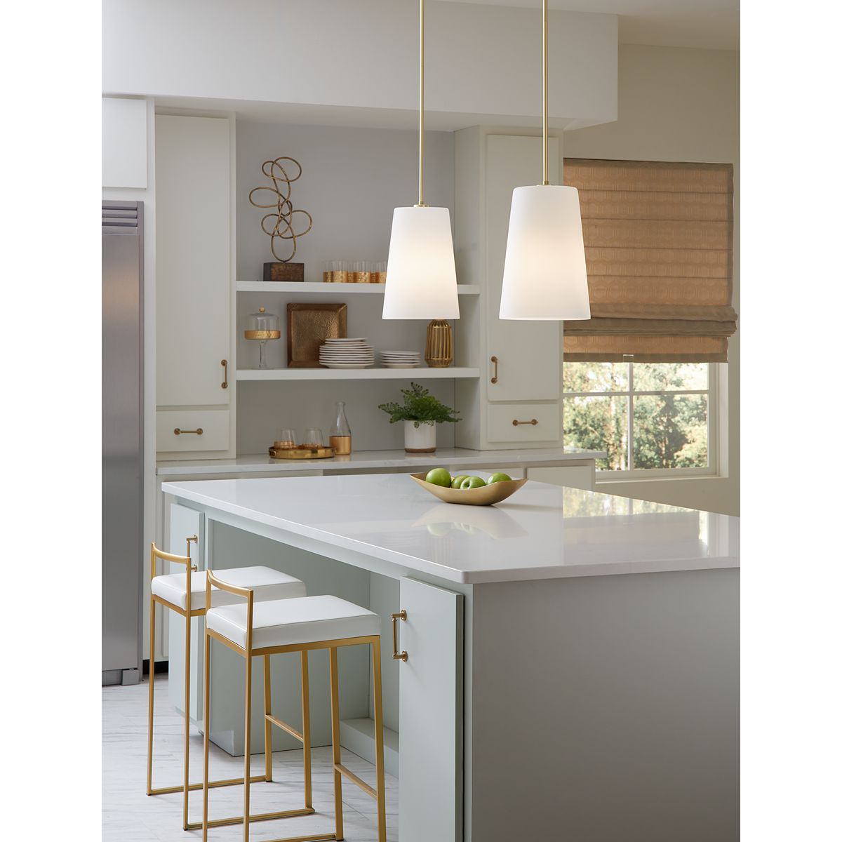 Clarion Collection One Light Etched White Pendant P500430 - Modern Glass Ceiling Light Fixture for Dining Room, Kitchen Island & Bedroom Lighting