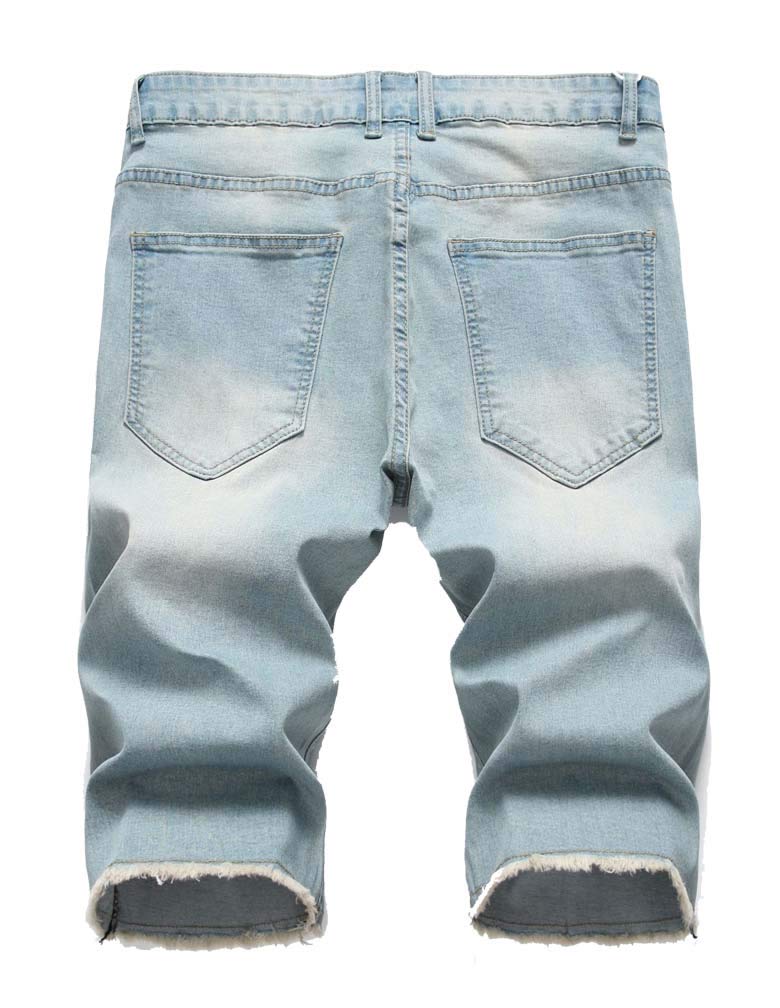 Men's Distressed Denim Shorts - Ripped Casual Jean Shorts for Summer with Pockets | Perfect for Beach, Vacation & Outdoor Activities