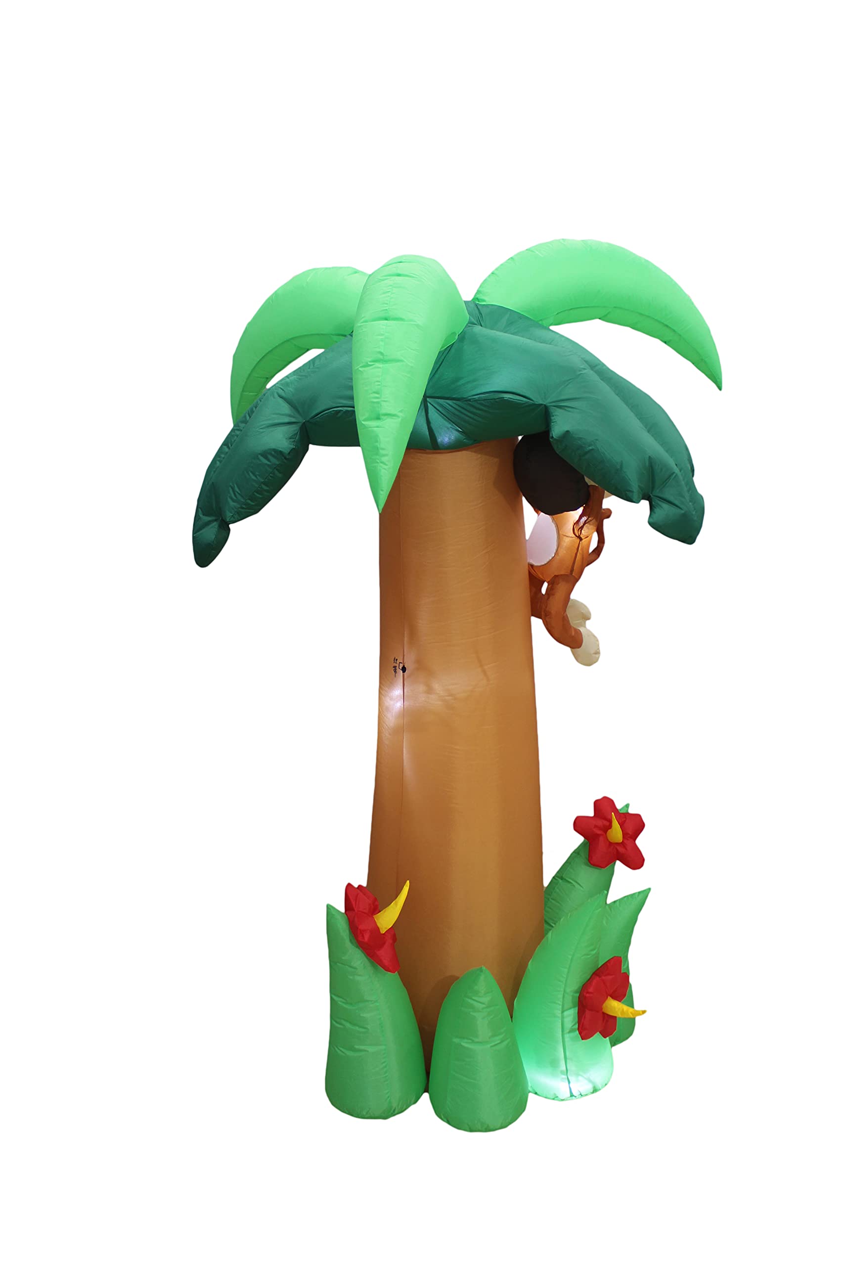 6 Foot Tall Inflatable Pink Flamingo & Palm Tree with Monkey - Summer Party Decorations Bundle for Pool Party, Beach Theme, Luau, Backyard BBQ & Tropical Events