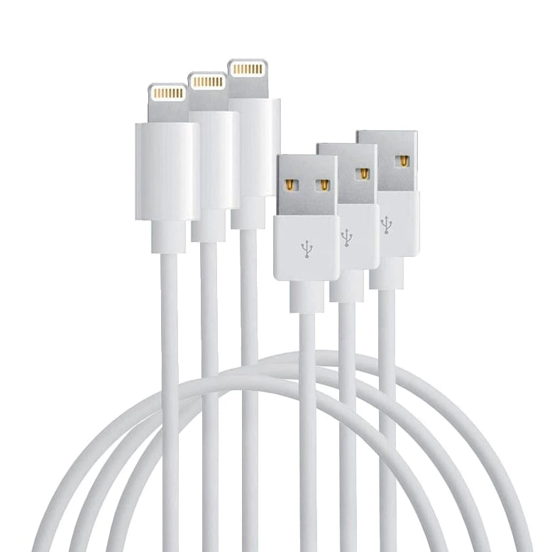 Premium Lightning to USB Cable for iPhone & iPad - Fast Charging & Sync - 3 Pack - Perfect for Home, Office & Travel