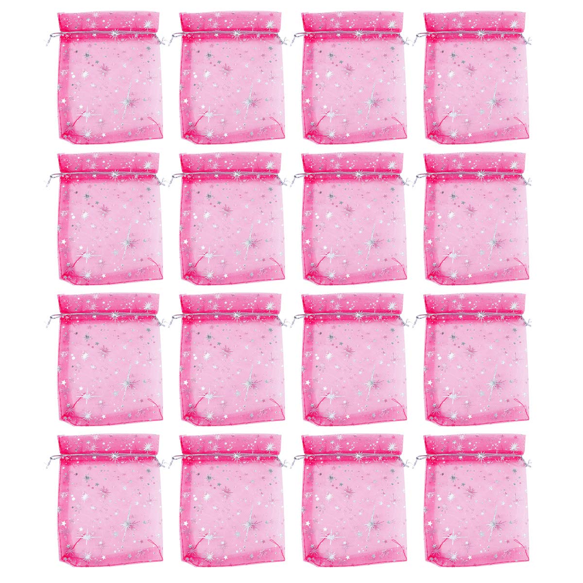Amosfun 50Pcs Red Star Pattern Candy Bags - Premium Fabric Treat Bags for Birthday Parties, Baby Showers & Holiday Gifts (Lovely Star Design)