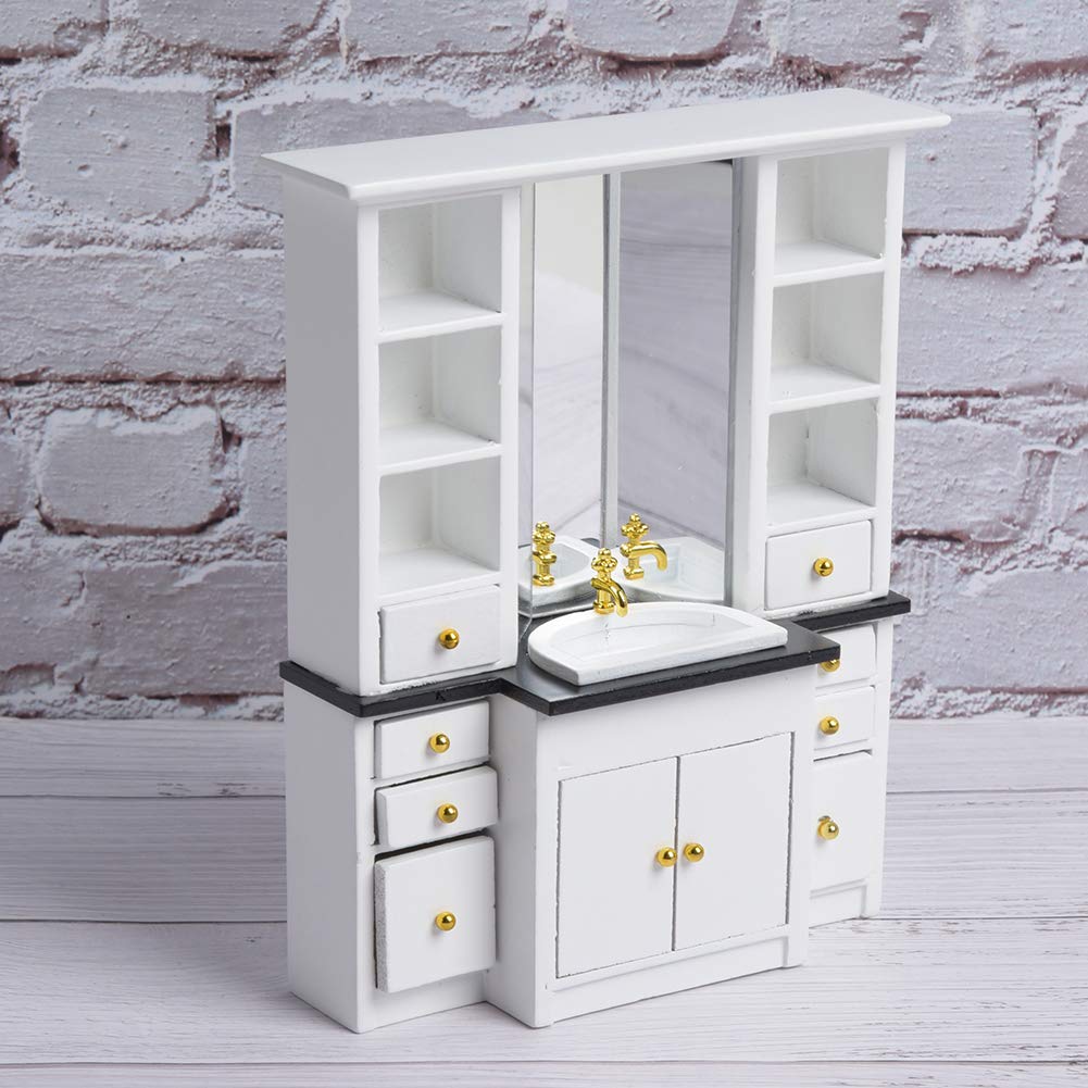 Miniature Wooden Dollhouse Sink - Realistic Bathroom Basin & Kitchen Accessory for Dollhouse Play, DIY Projects & Collectibles | Perfect for Kids' Playhouse, Miniature Displays & Model Home Decor