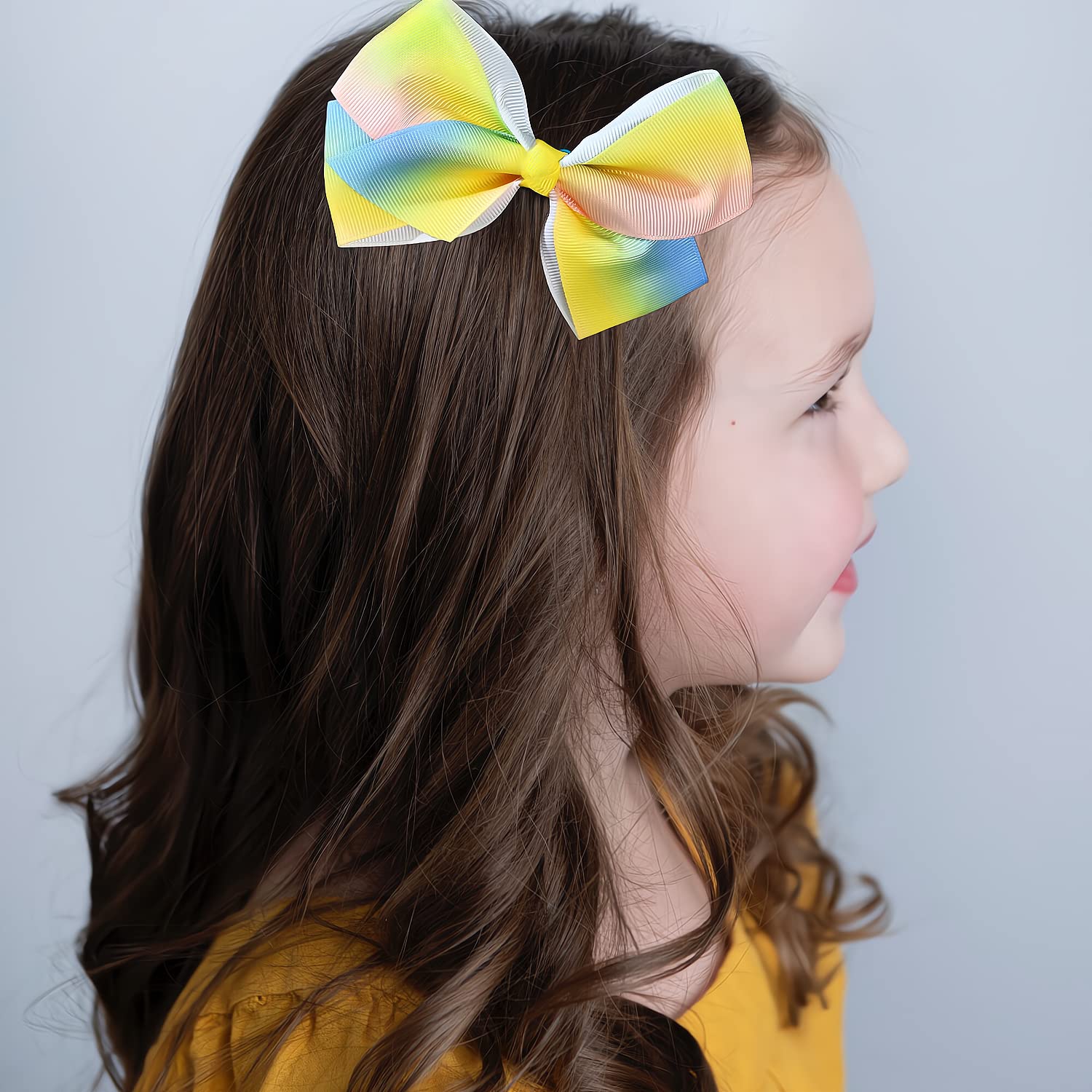 Fsmiling Girls Hair Bows - 11 Pack Alligator Clip Flower Hair Accessories with Grosgrain Ribbon for Valentine's Day, Easter & Parties | Perfect for School, Weddings & Special Occasions