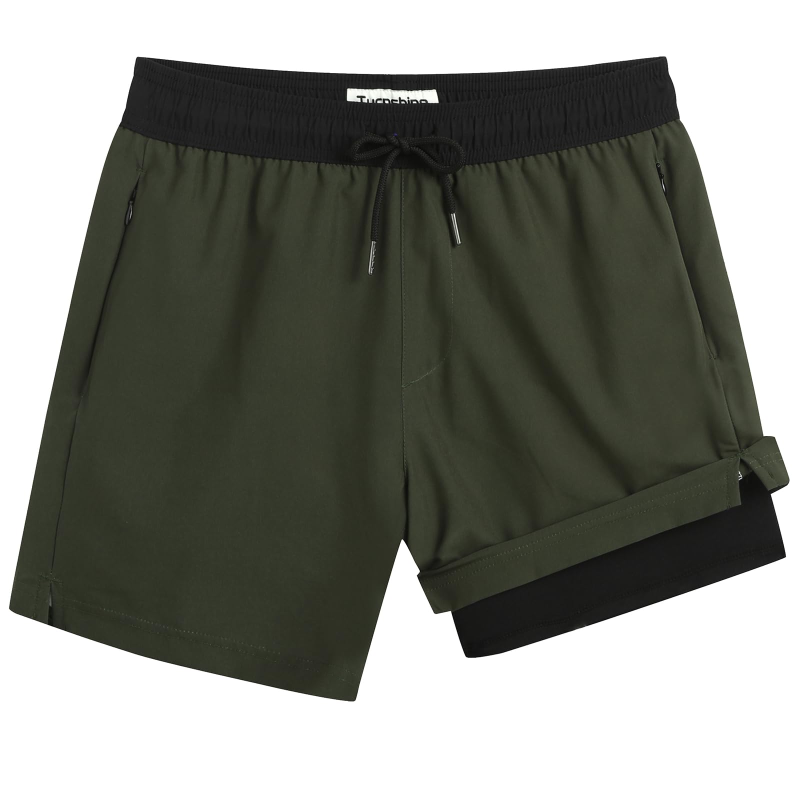 Men's Quick Dry Swim Trunks with Compression Liner - 5