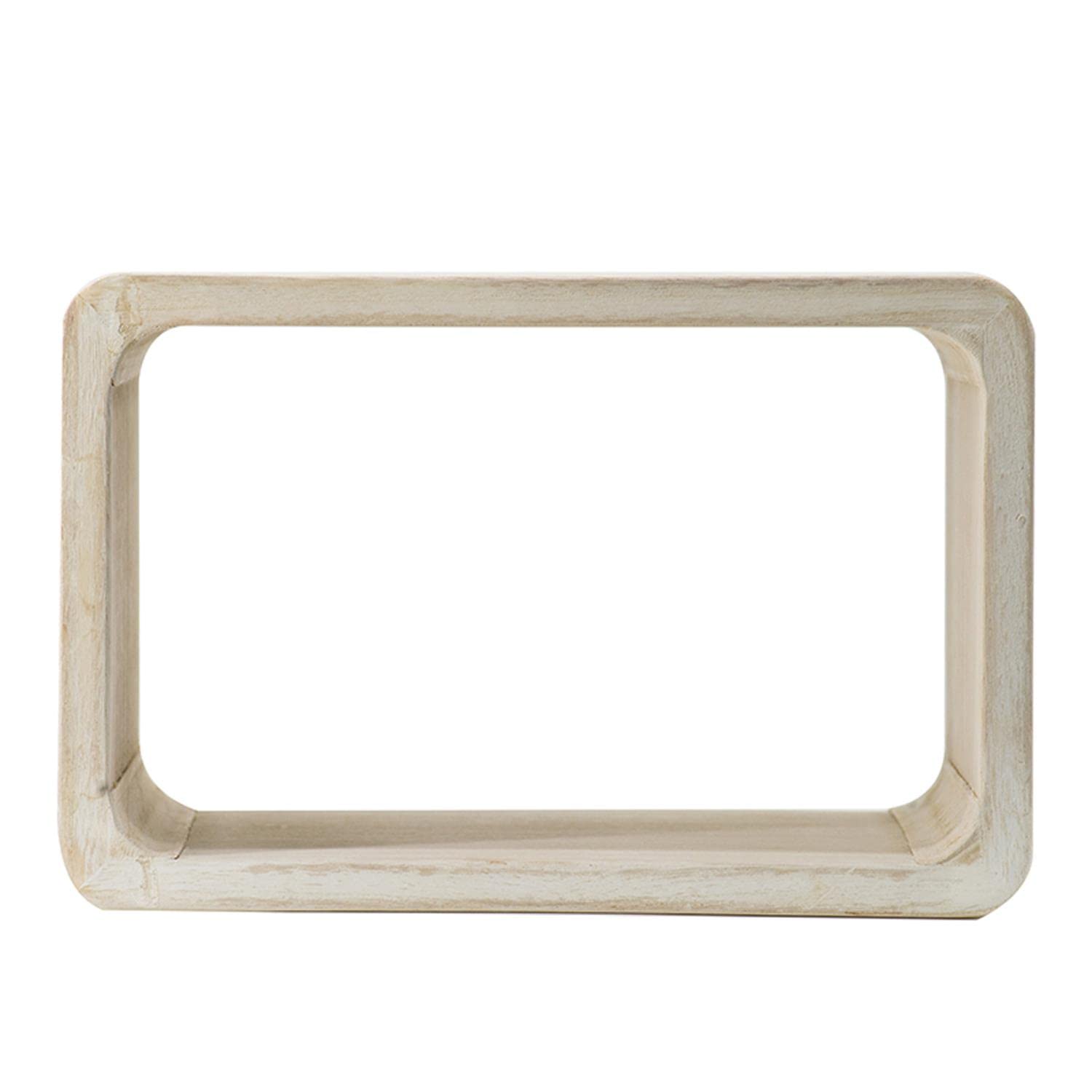 A&B Home Wood Square Shelf Set of 4 - Rustic Wall Shelves for Living Room, Kitchen, Bathroom & Office Storage & Decor
