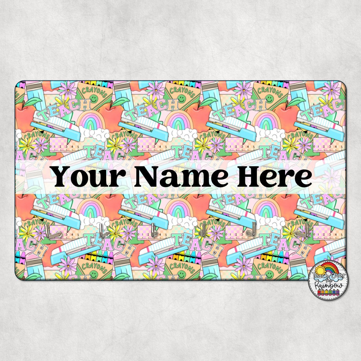 Pastel Hall Pass Holder for Teachers - Classroom Essentials for Hallway & Bathroom Breaks - Perfect for School, Homeschool & Daycare Use