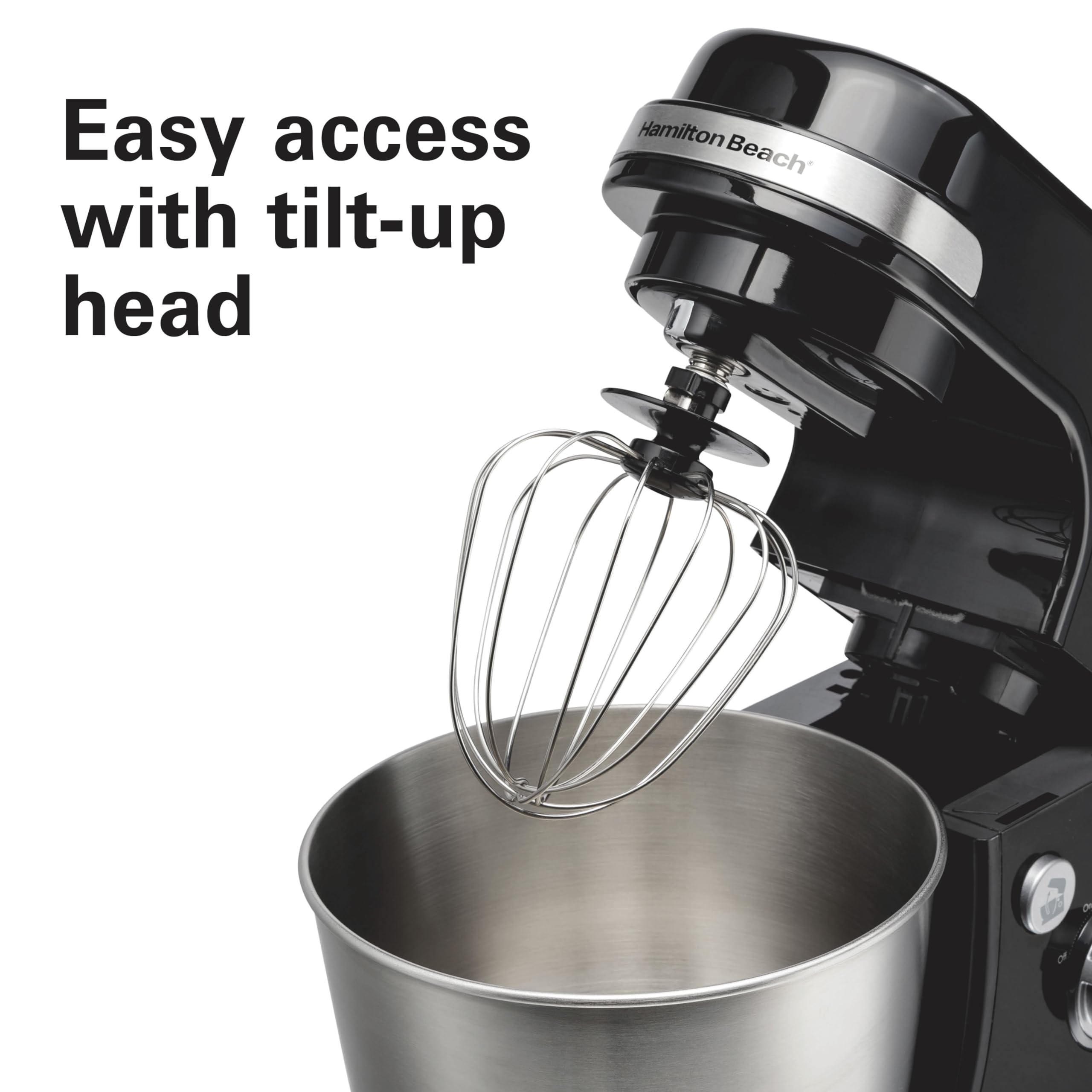 Hamilton Beach 4-Quart Electric Stand Mixer with Dough Hook, Flat Beater & Whisk - 7 Speed Settings & Splash Guard - Perfect for Baking Bread, Cakes & Cookies - Black (Model XYZ123)