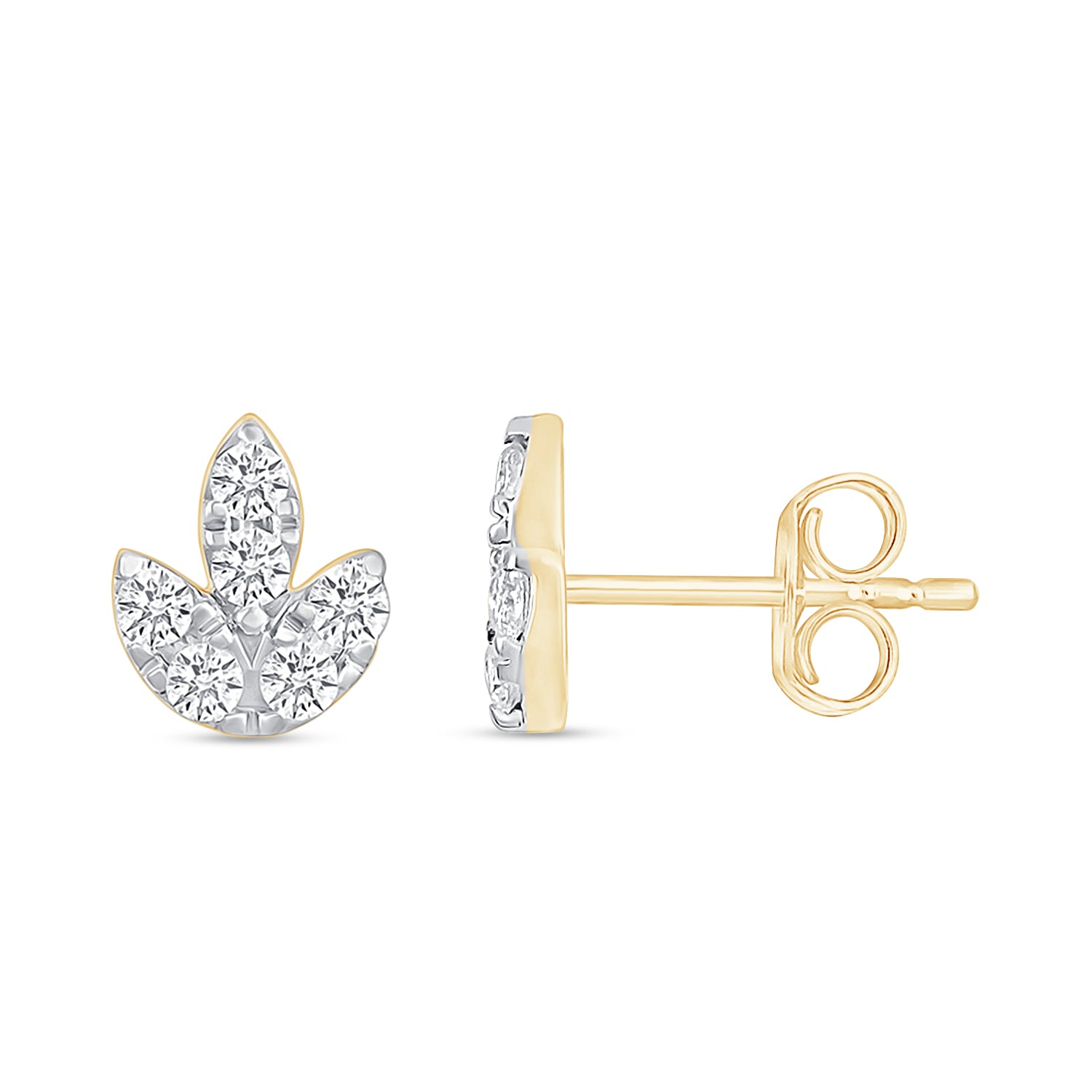 10k Yellow Gold Diamond Earrings for Women - Elegant Stud & Hoop Earrings for Daily Wear, Parties & Gifts