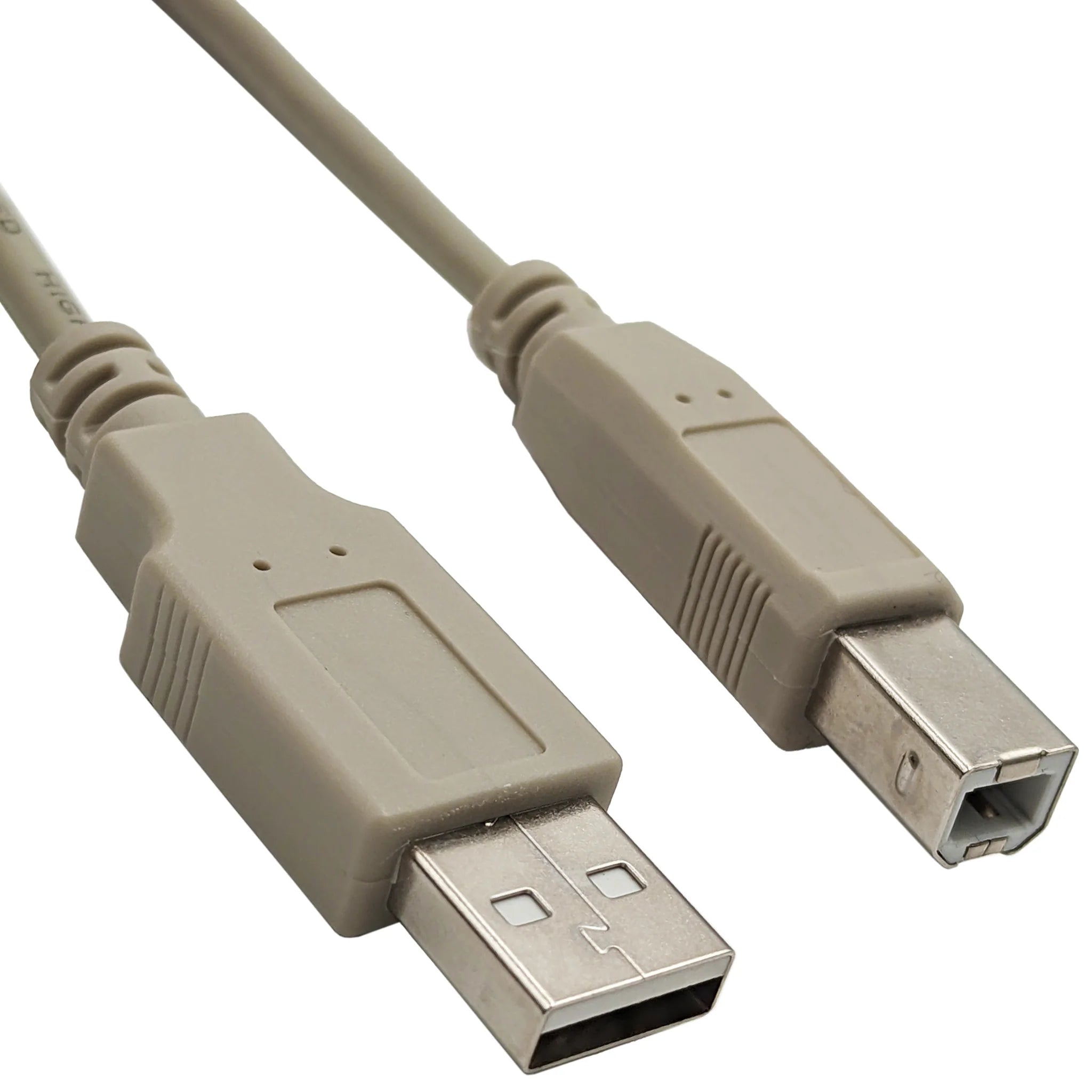 6ft Beige USB 2.0 Cable A Male to B Male for Printers, Scanners & Audio Interfaces - High Speed Data Transfer & Device Connectivity