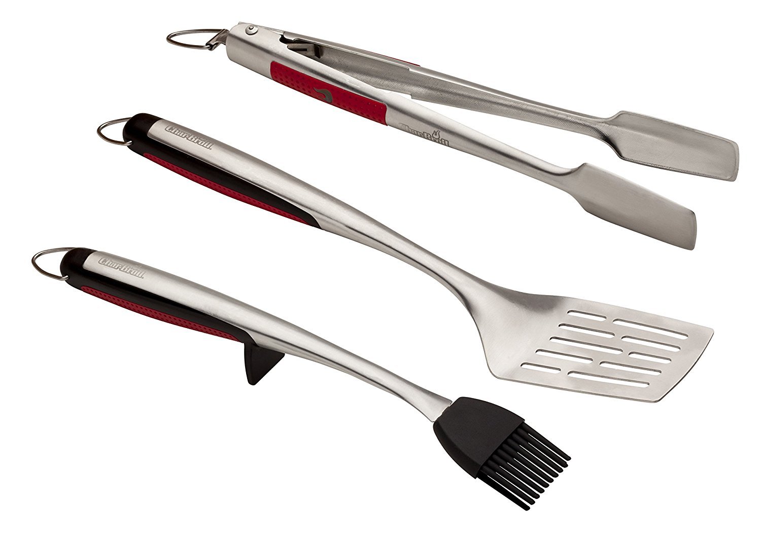 Char-Broil 3-Piece BBQ Grill Tool Set with Comfort Grip Handles - Perfect for Backyard Grilling, Camping & Outdoor Cooking